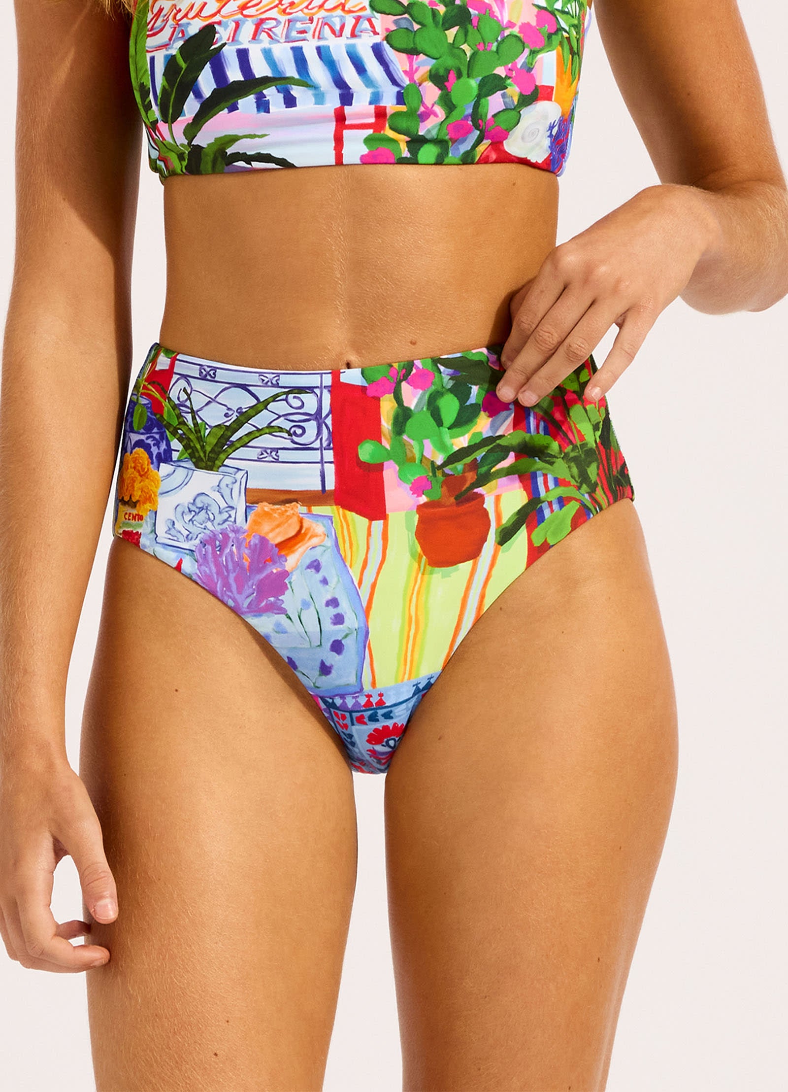 La Boca High Waist Bikini Bottom - Sapphire view 2
