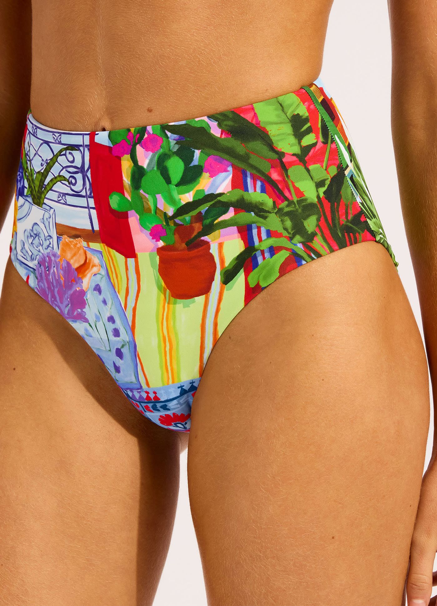 La Boca High Waist Bikini Bottom - Sapphire view 5