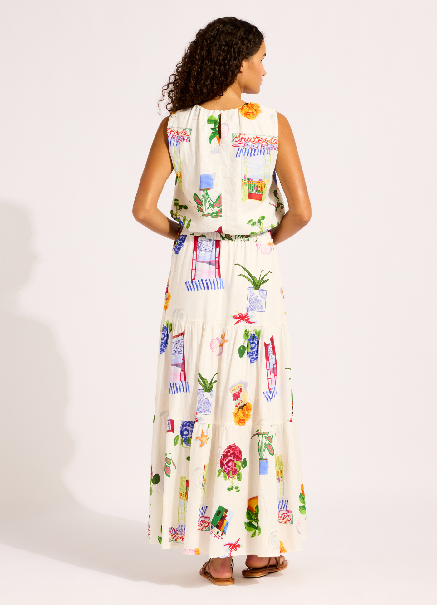 La Boca Tiered Maxi Skirt - Ecru view 4