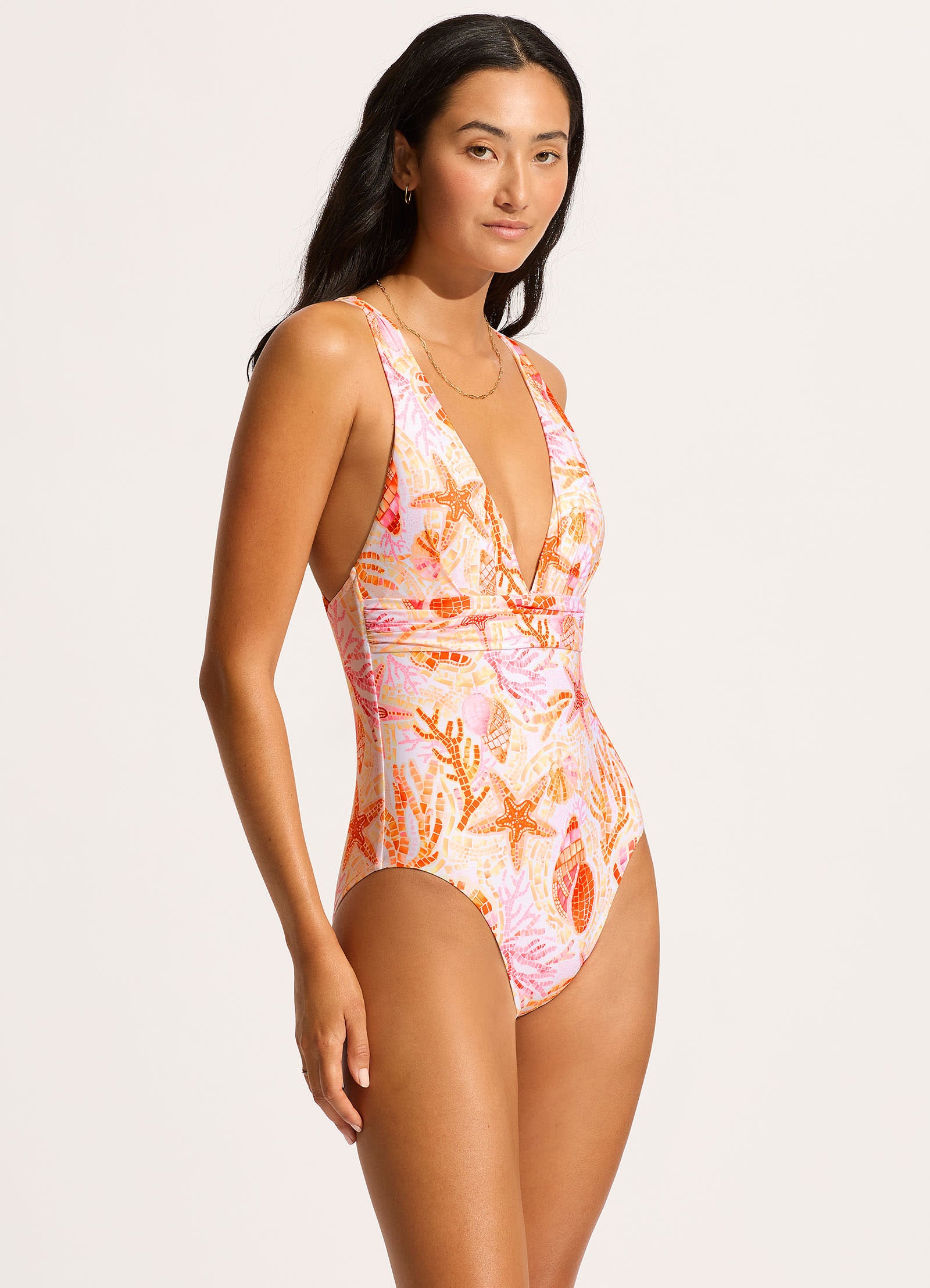 La Mer Cross Back One Piece - White - White view 2
