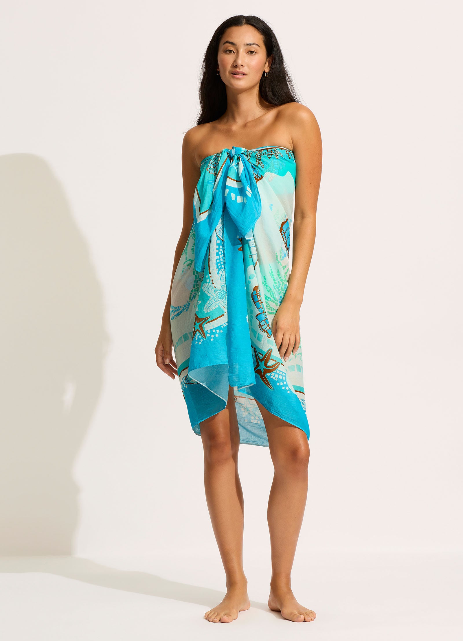 La Mer Sarong - Aquatic Blue - Aquatic Blue view 6