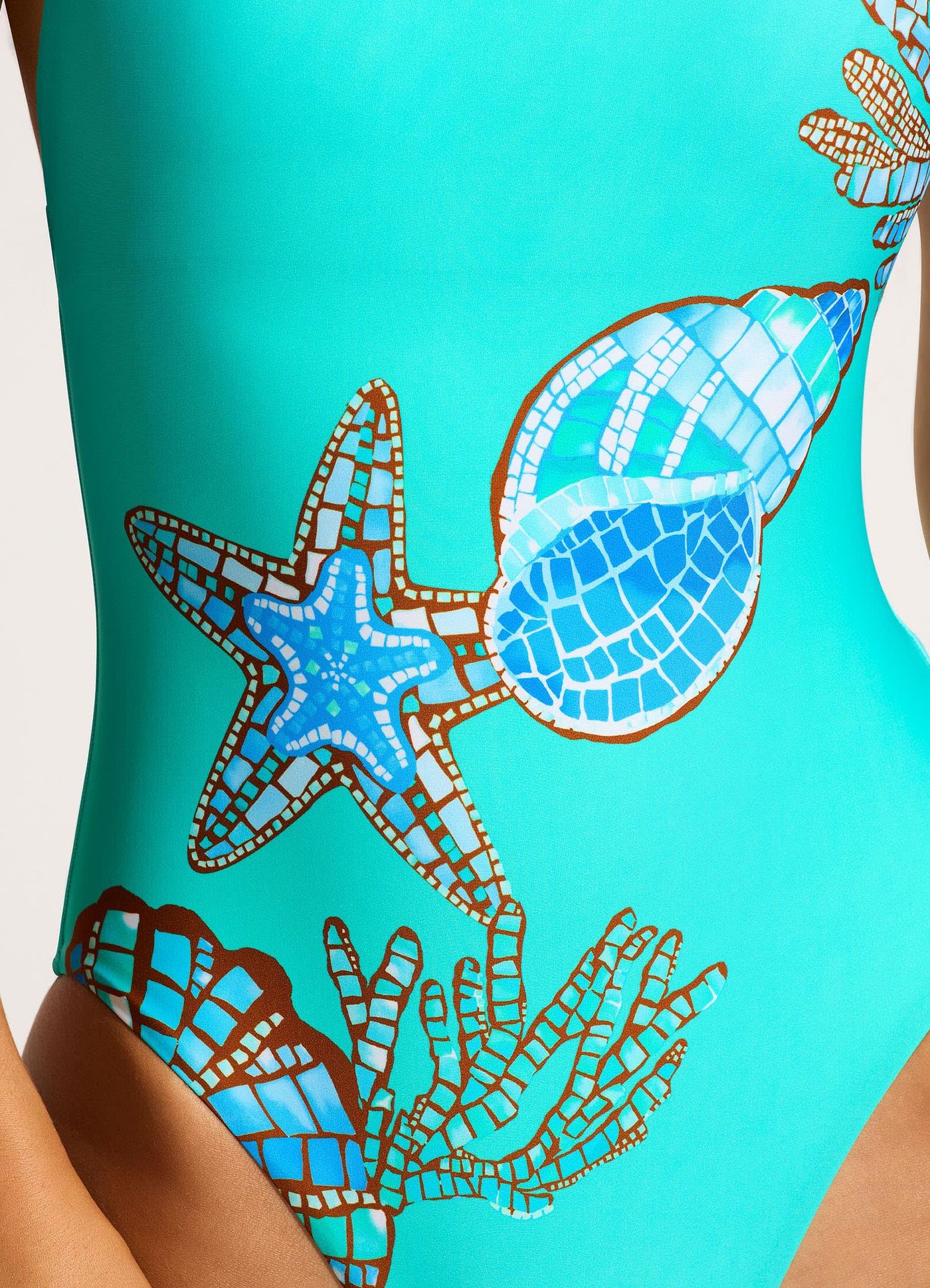 La Mer Scoop Neck One Piece - Aquatic Blue - Aquatic Blue view 4