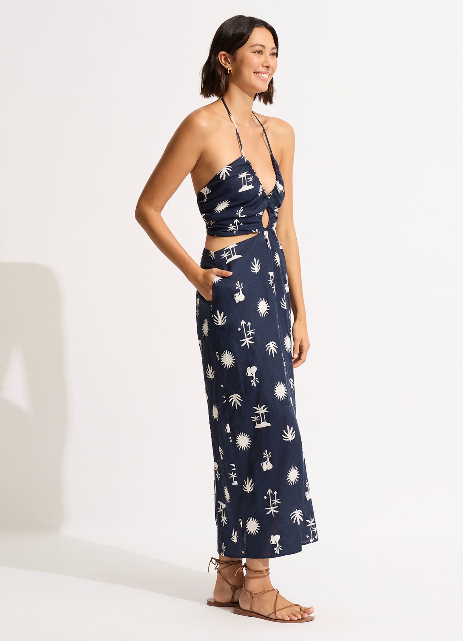 La Palma Maxi Dress - True Navy - True Navy view 3