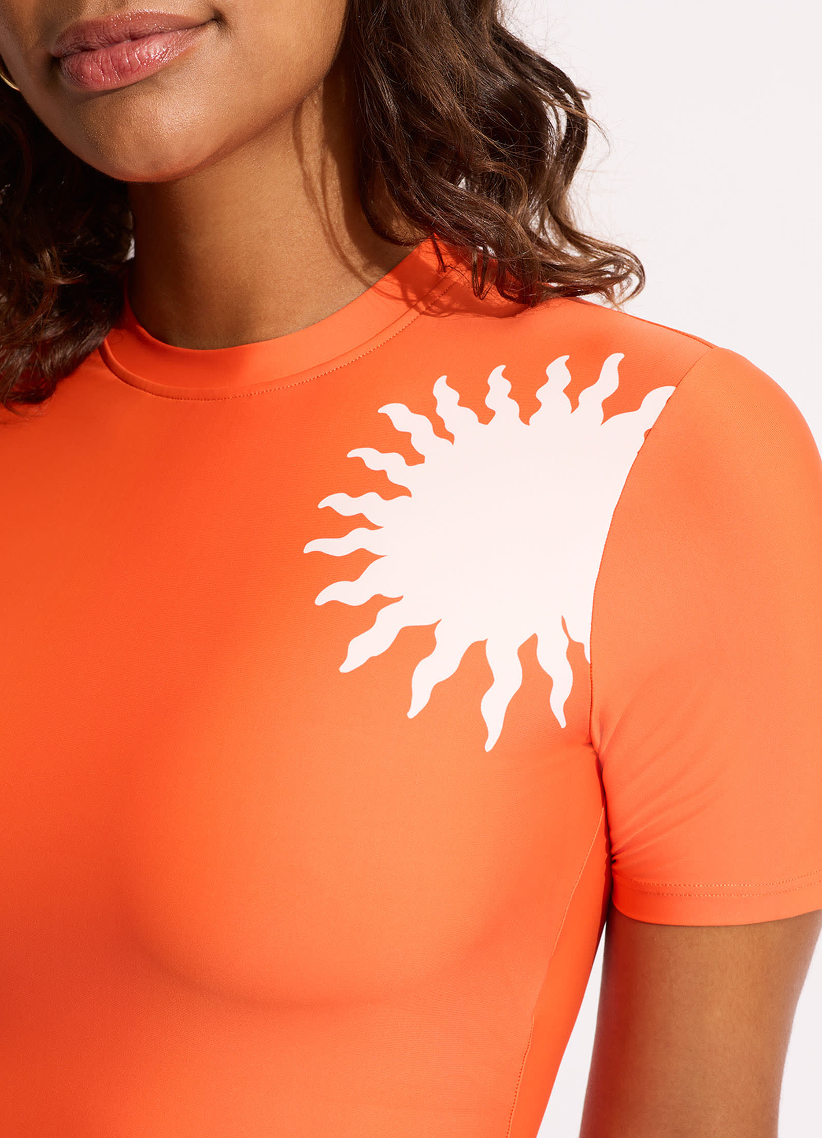 La Palma Short Sleeve Rashie - Tamarillo - Tamarillo view 5