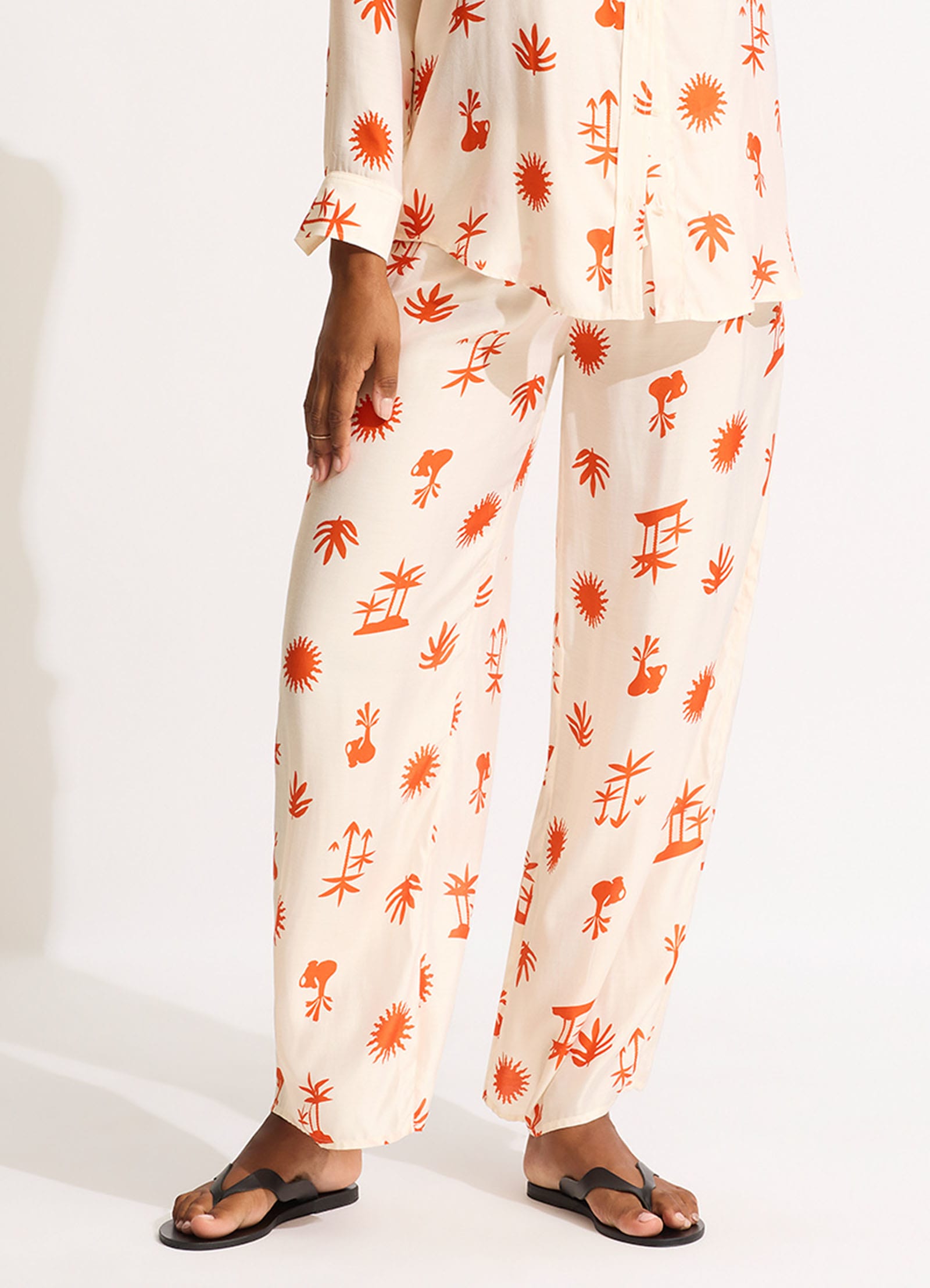 La Palma Silk Pant - Tamarillo - Tamarillo view 2