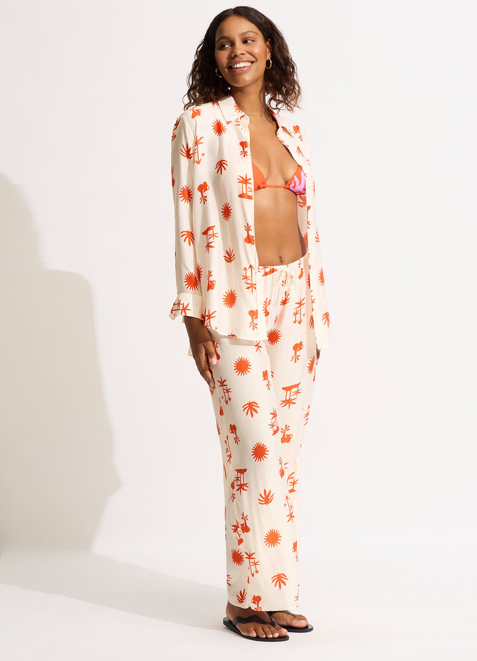 La Palma Silk Pant - Tamarillo - Tamarillo view 3