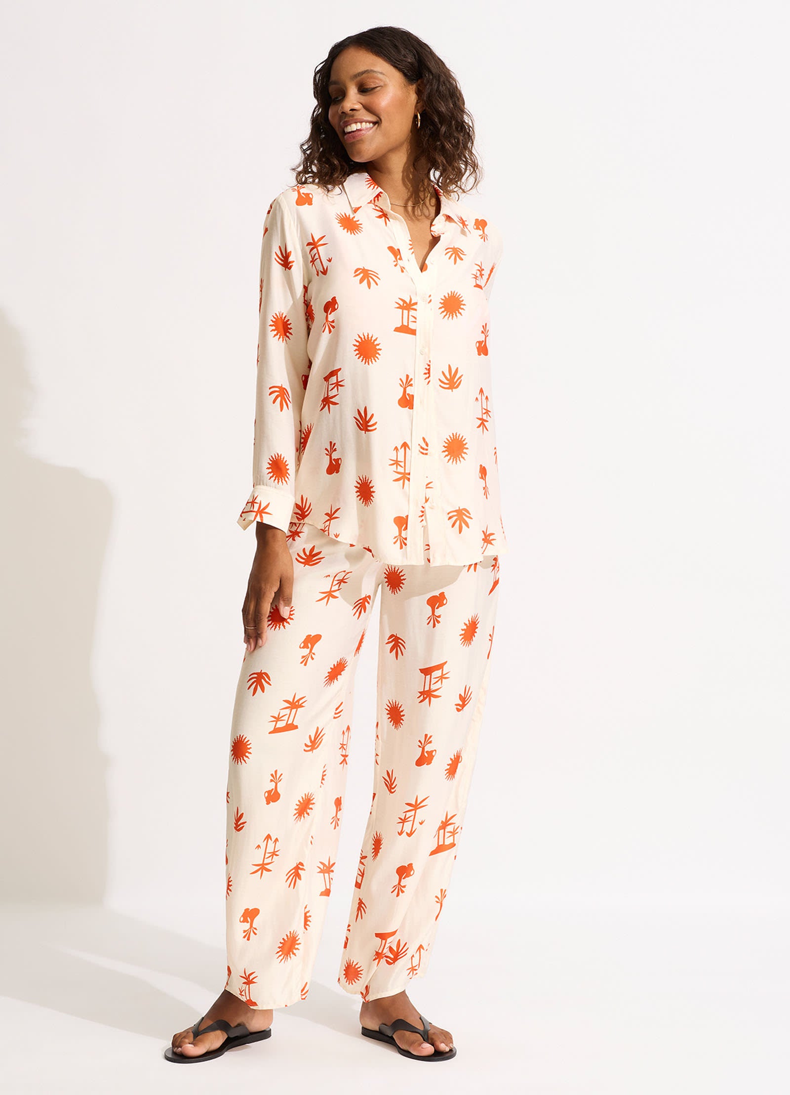 La Palma Silk Shirt - Tamarillo - Tamarillo view 3