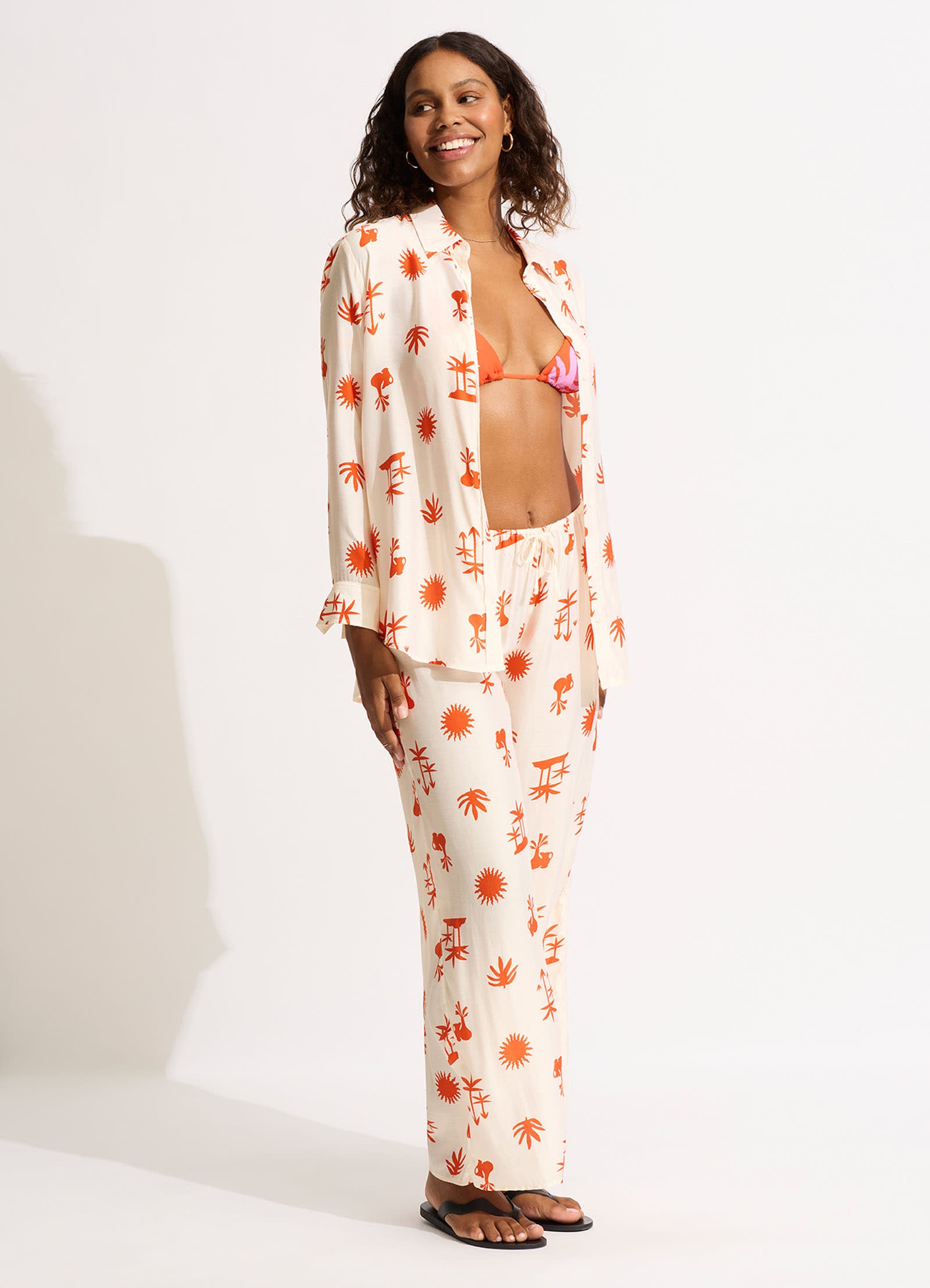 La Palma Silk Shirt - Tamarillo - Tamarillo view 4