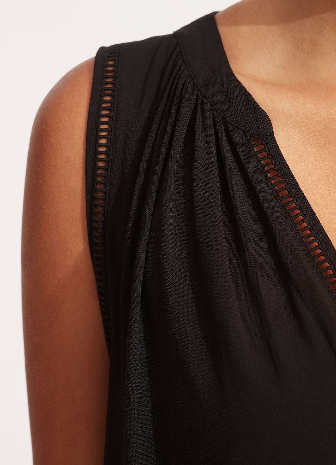 Ladder Detail Dress - Black - Black view 4