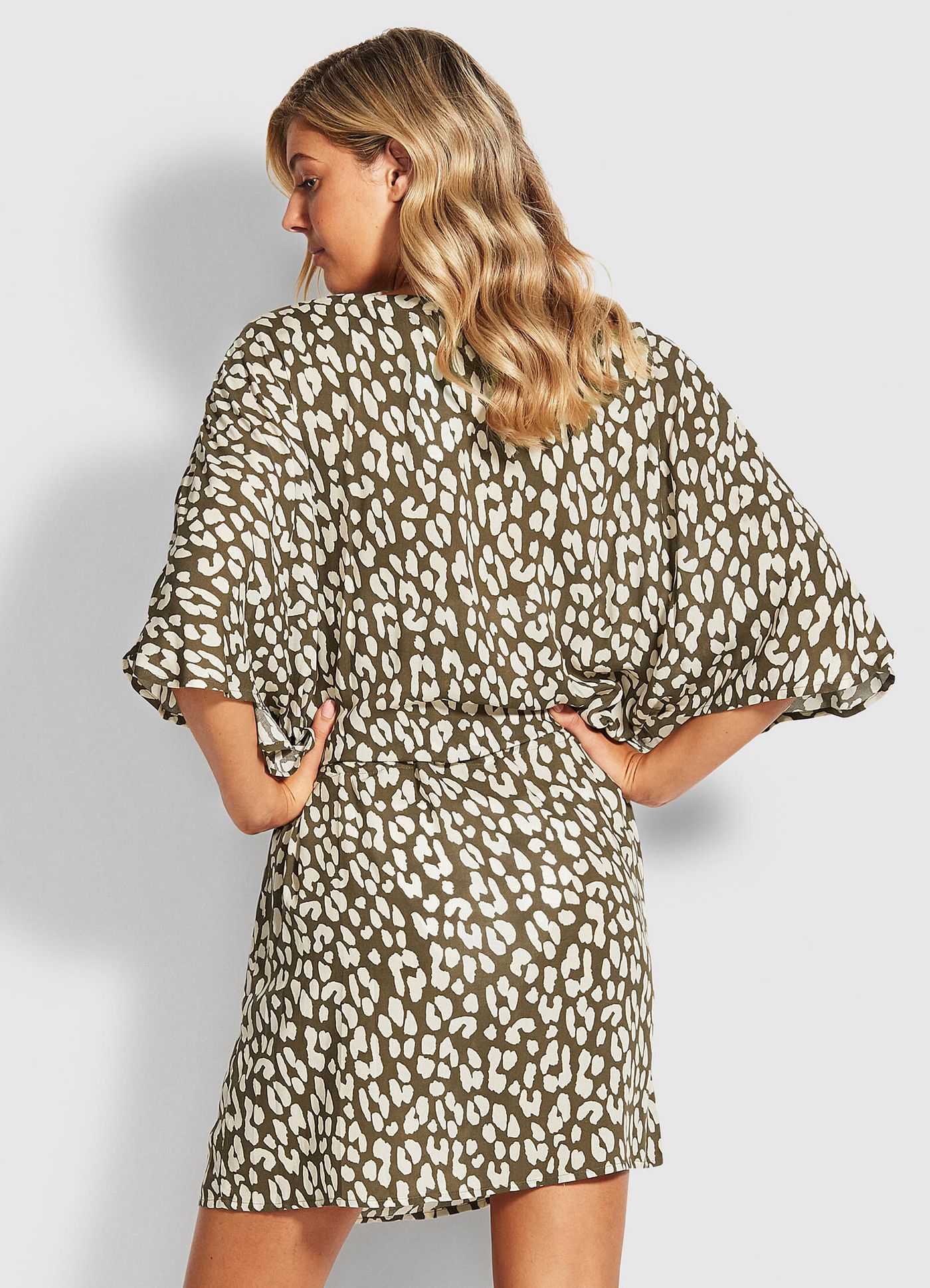 Leopard Kaftan - Khaki - Khaki view 3