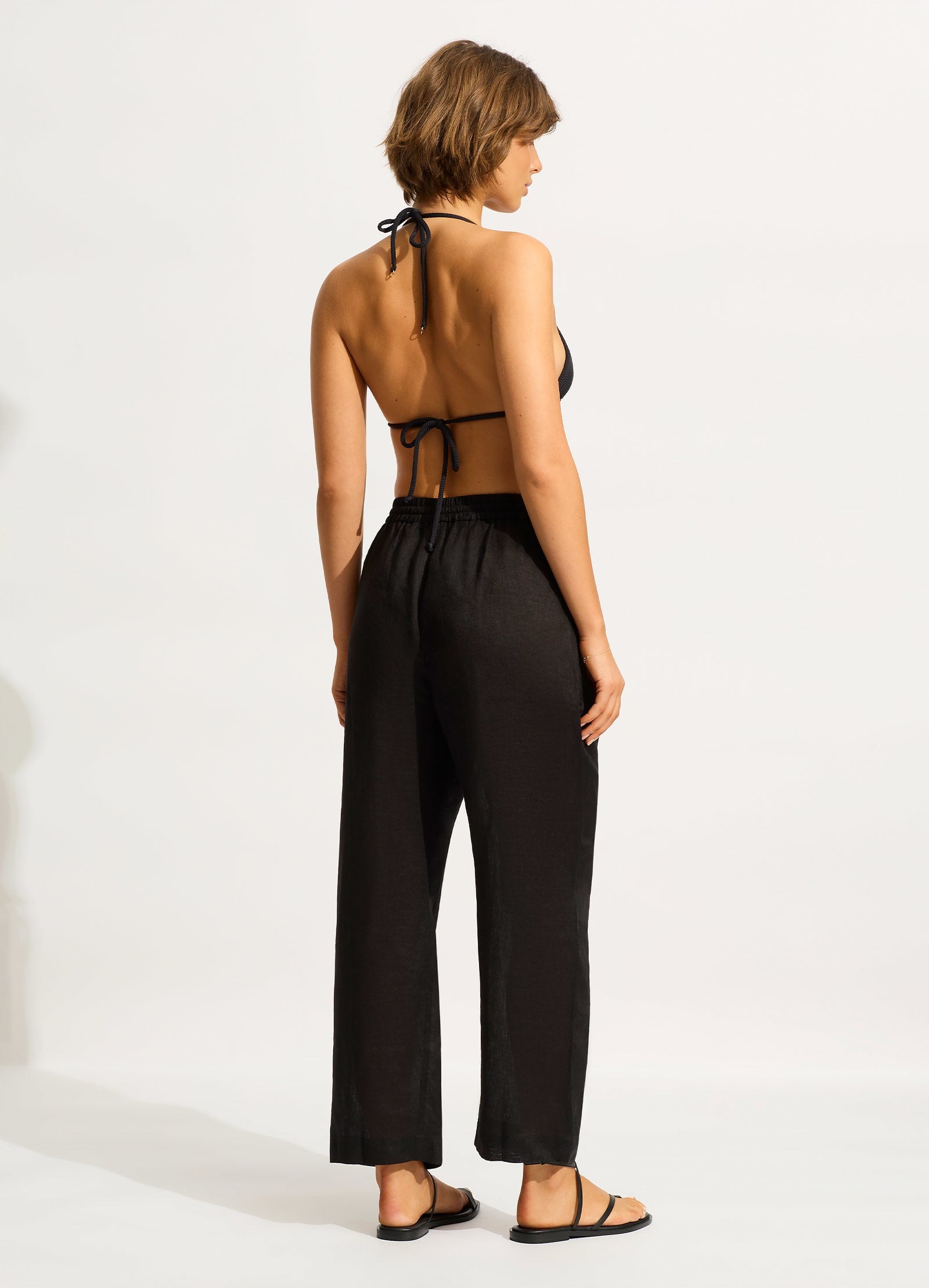 Linen Pant - Black - Black view 5