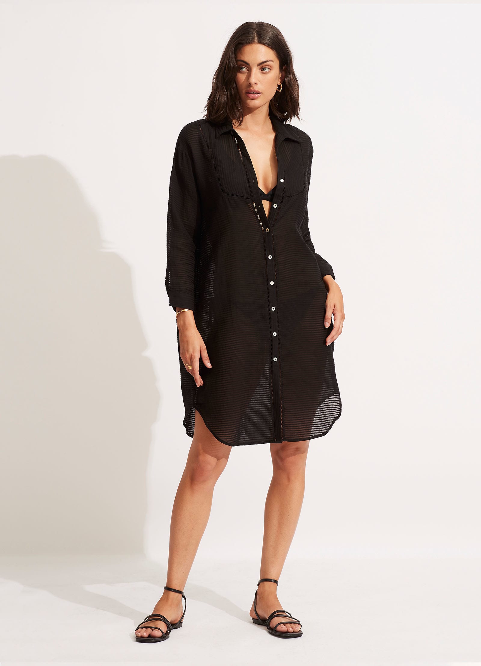 Longshore Cover Up - Black - Black view 2