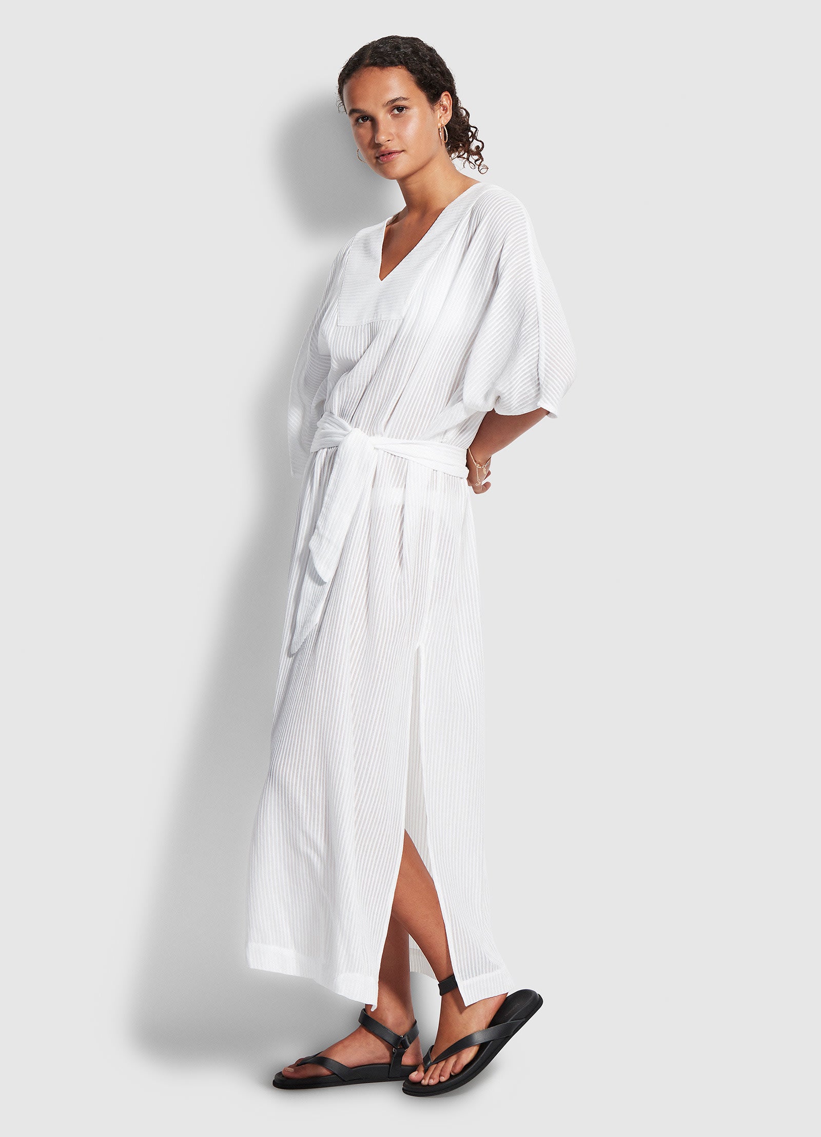 Longshore Kaftan   - White - White view 2