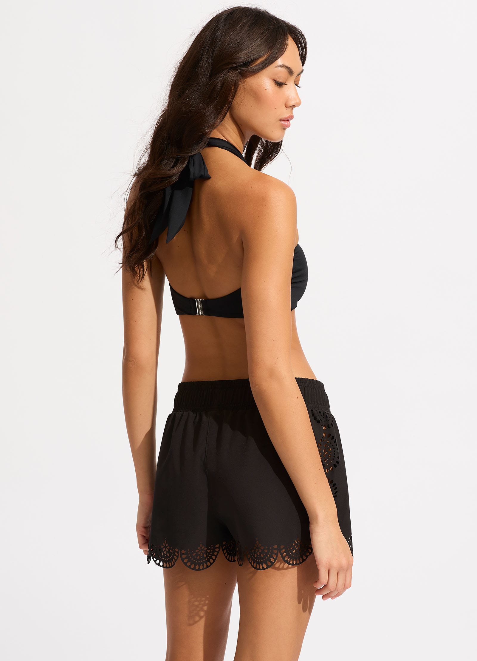 Lulu Scalloped Boardshort - Black - Black view 4