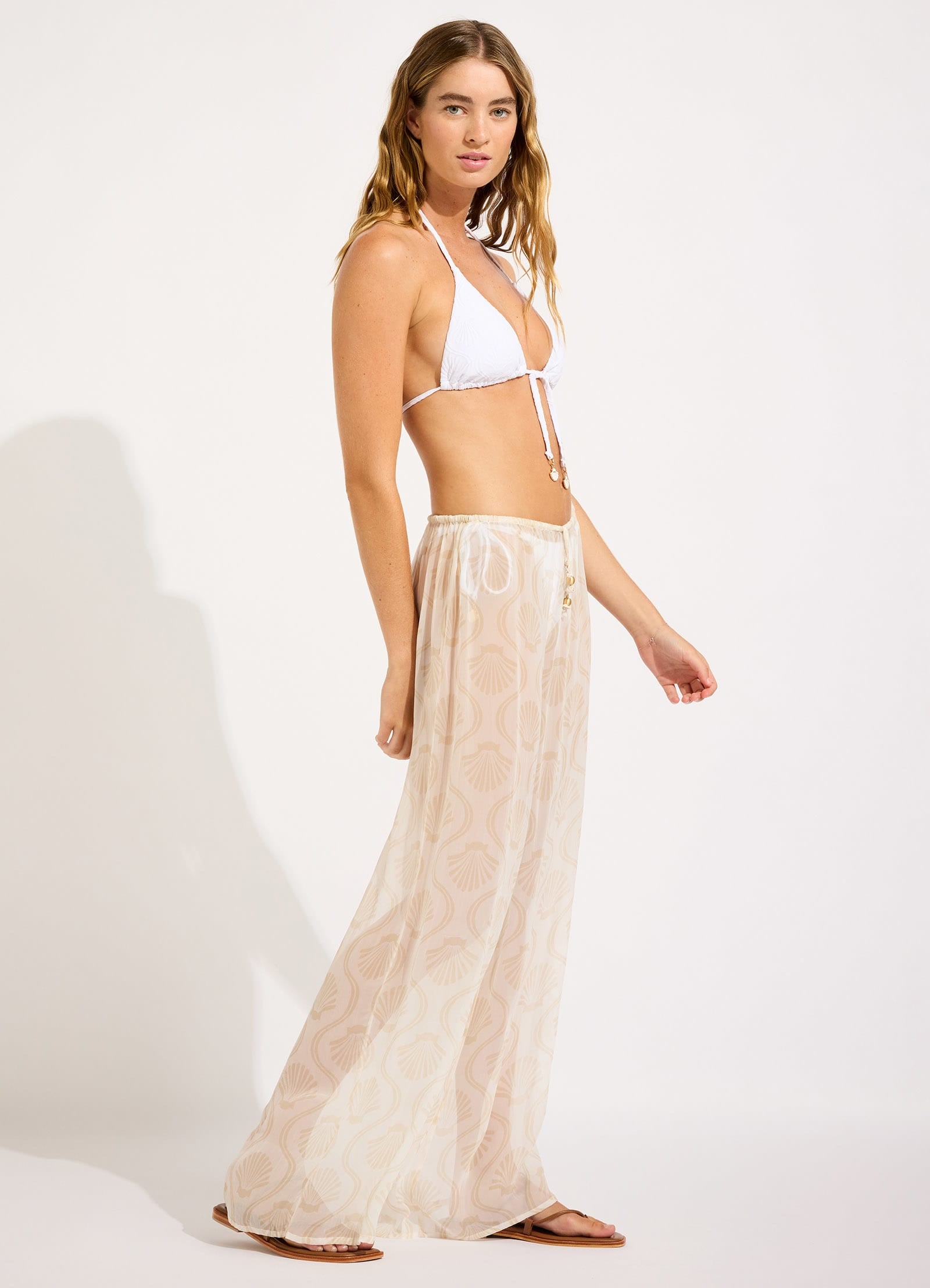 Luna Cover Up Pant - White view 3