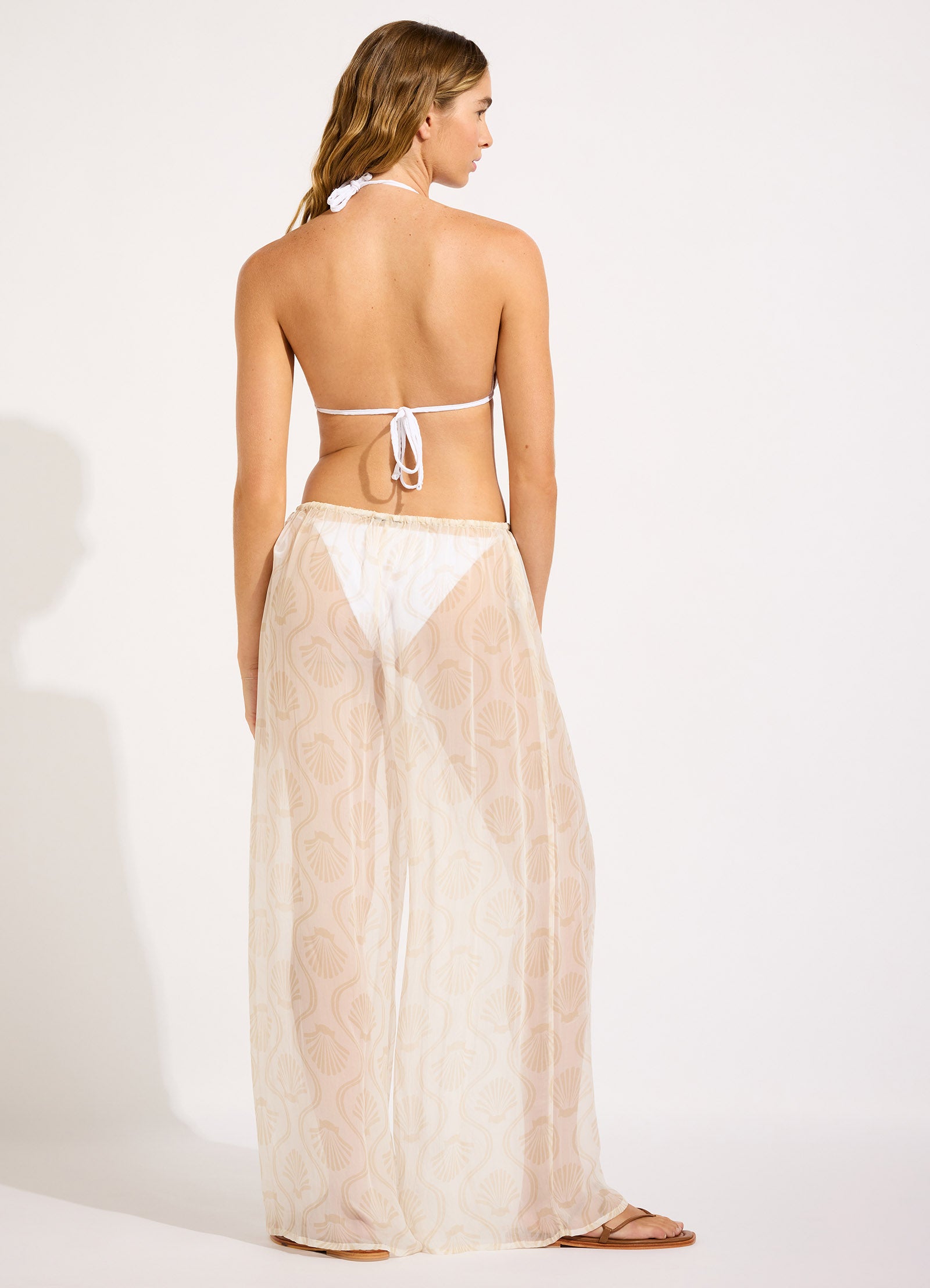 Luna Cover Up Pant - White view 4