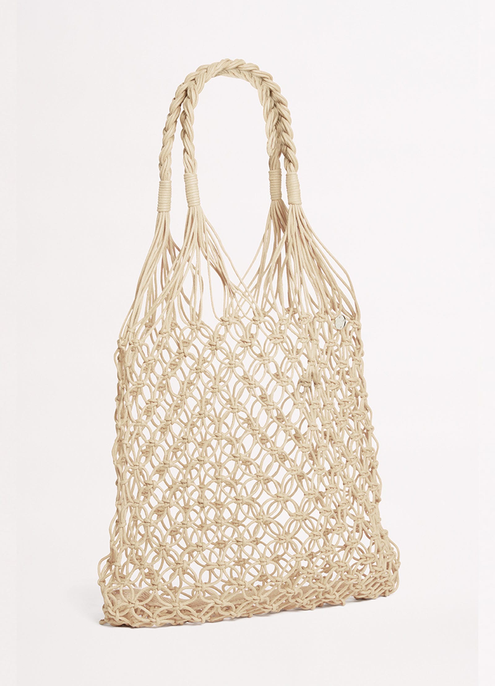 Macrame Cord Tote Bag - Natural - Natural view 2