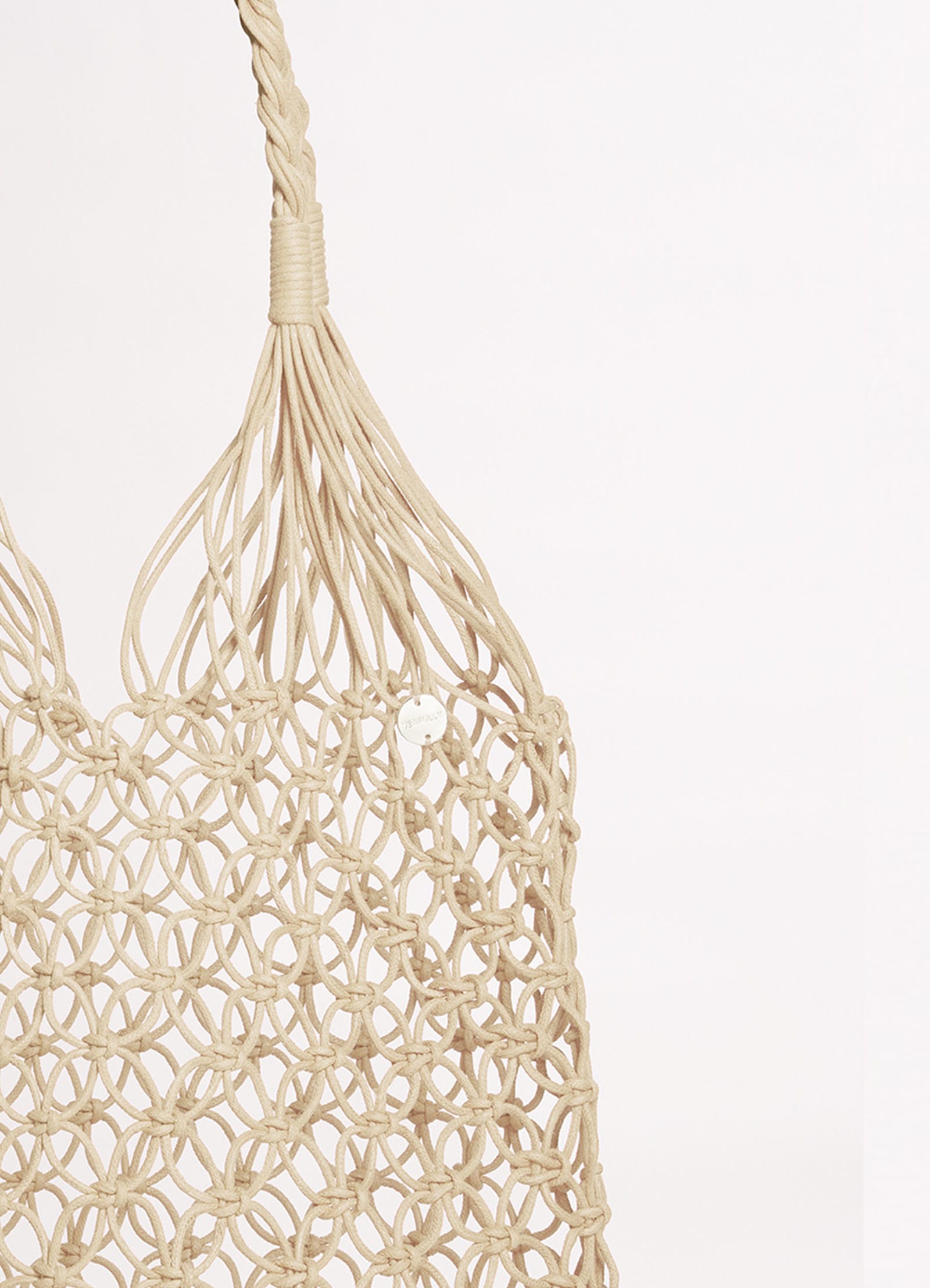 Macrame Cord Tote Bag - Natural - Natural view 3