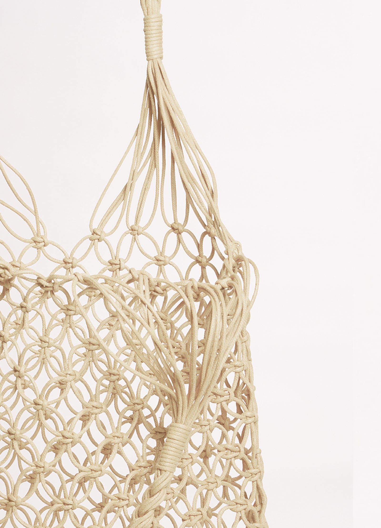 Macrame Cord Tote Bag - Natural - Natural view 4