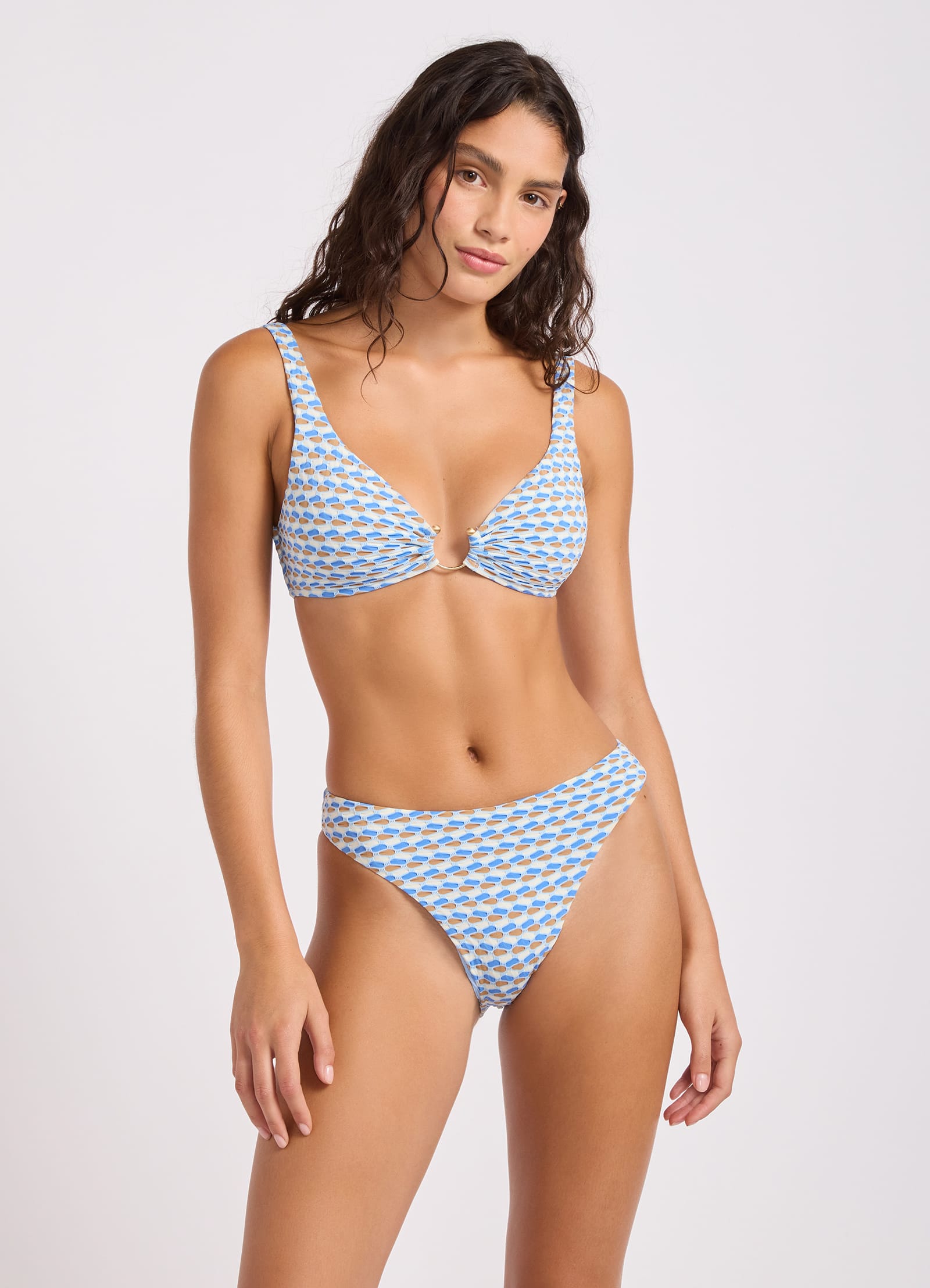 Mala High Leg Bikini Bottom - Powder Blue