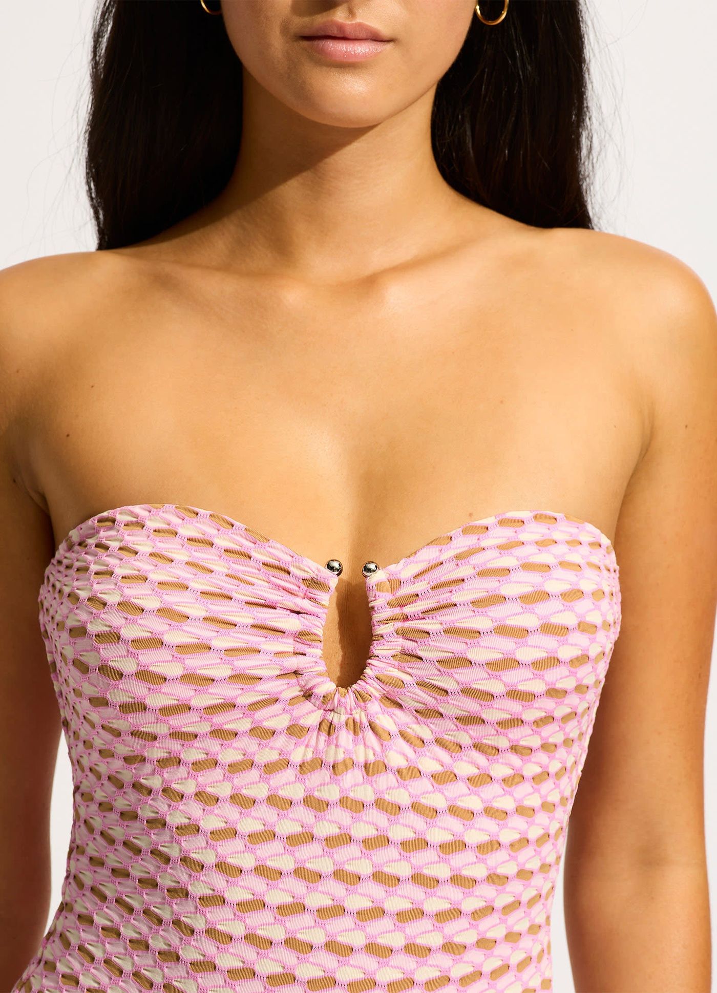 Mala Ring Front Bandeau One Piece - Blossom - Blossom view 4