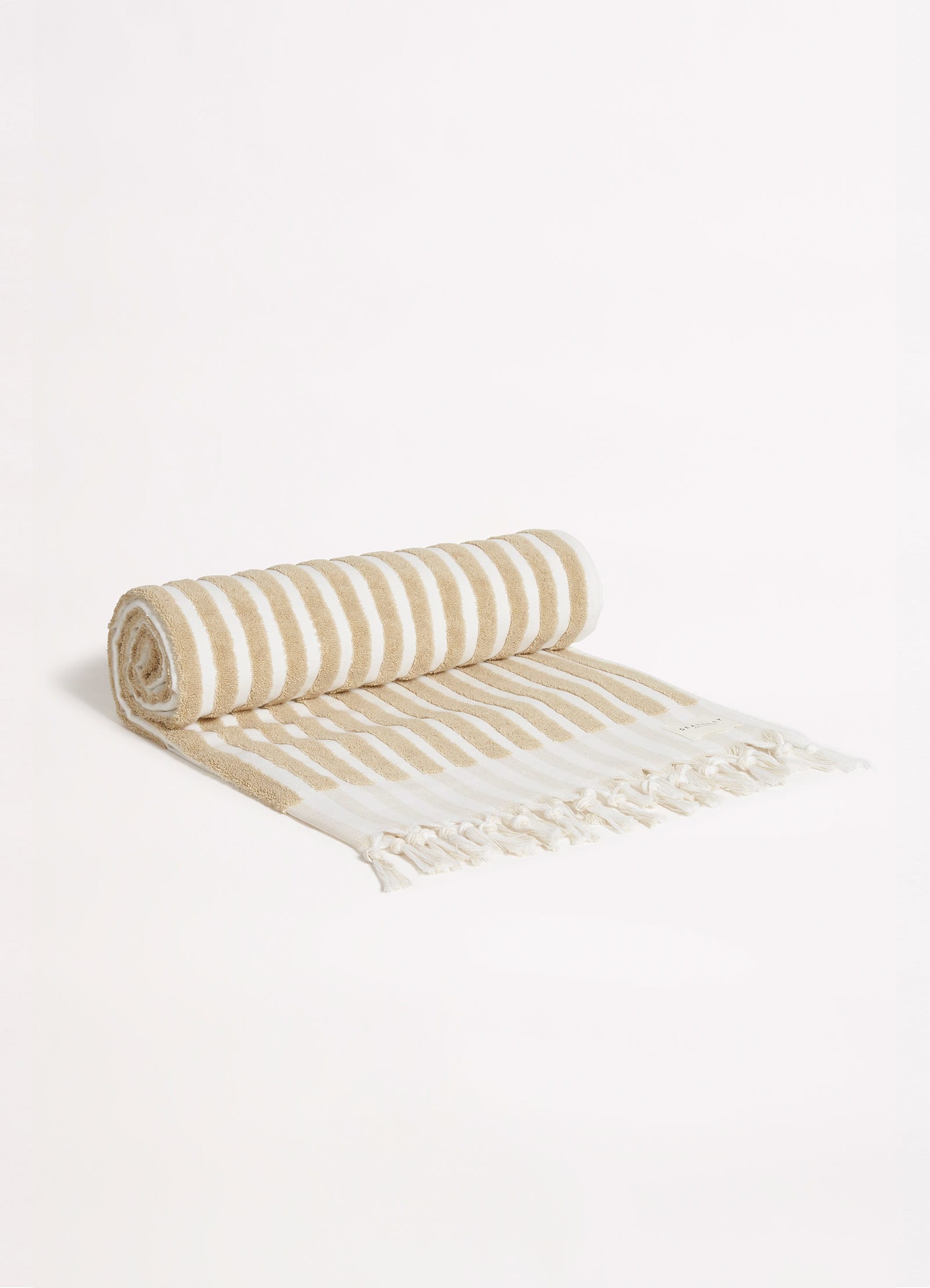 Marina Stripe Towel - Natural - Natural view 3