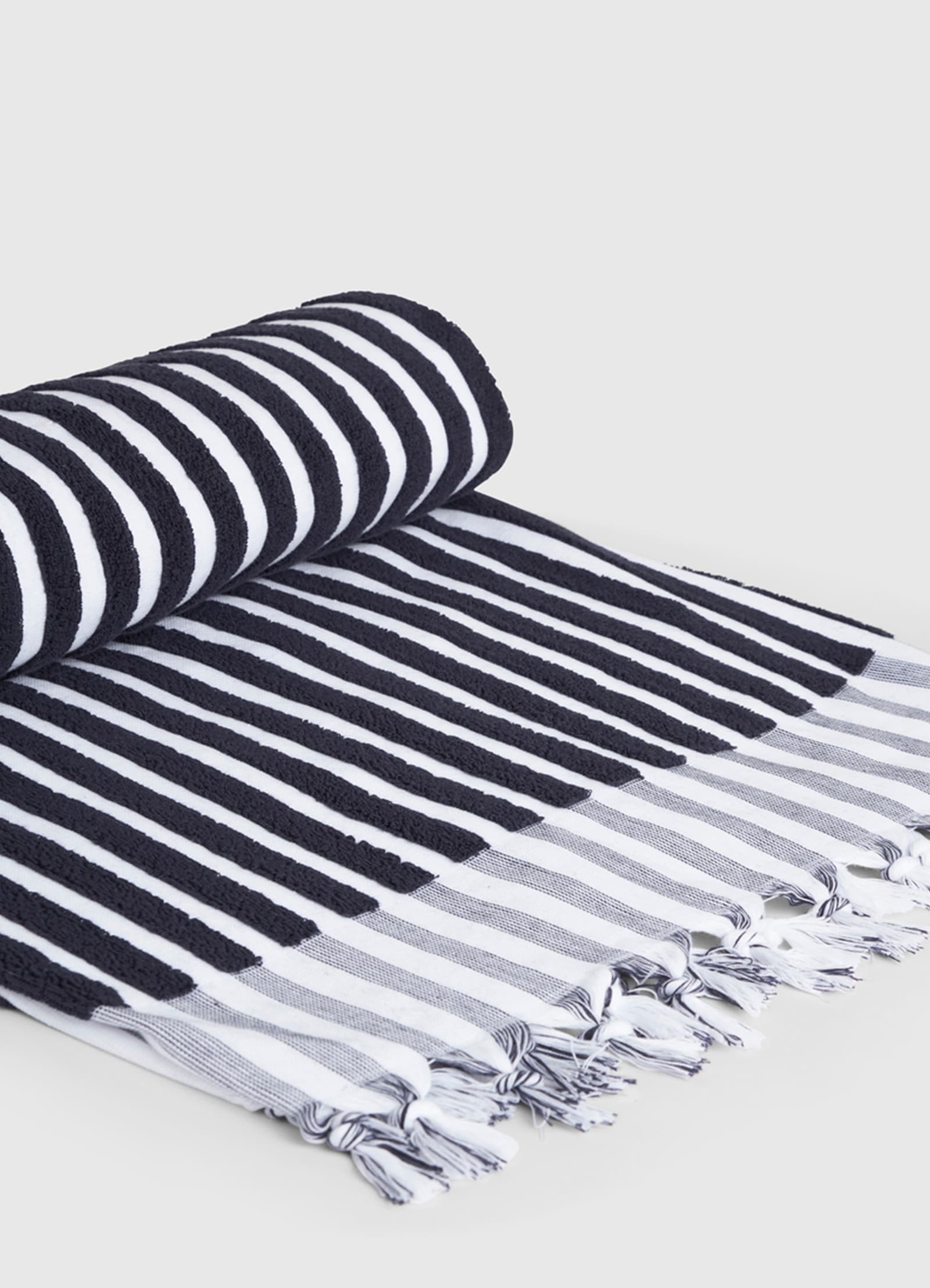 Marina Stripe Towel - True Navy - True Navy view 3