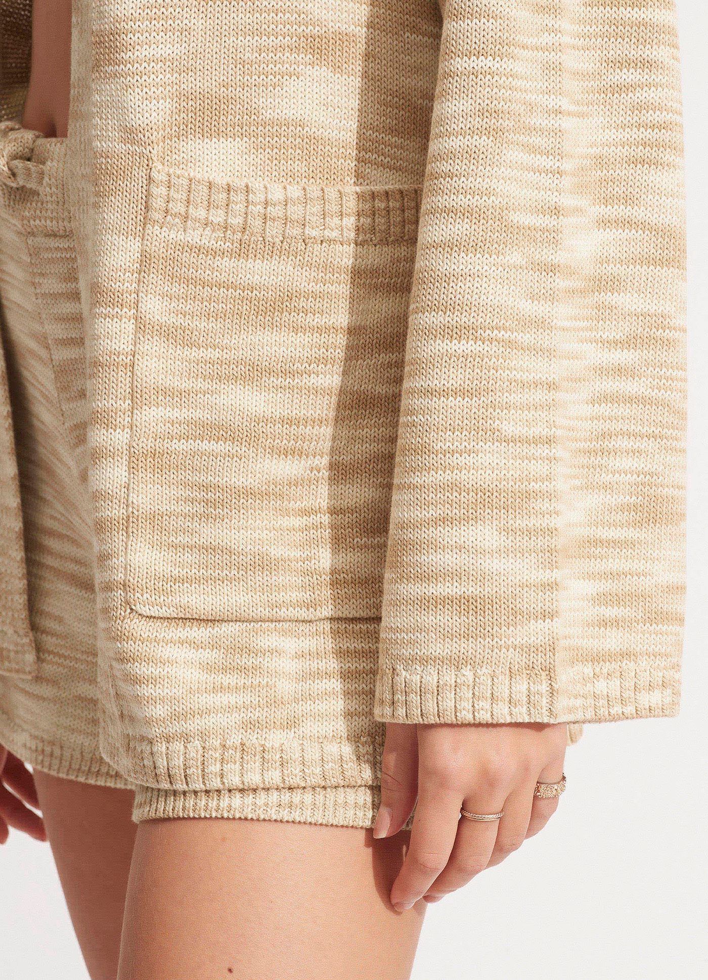 Marl Knit Cardigan - Sand - Sand view 4