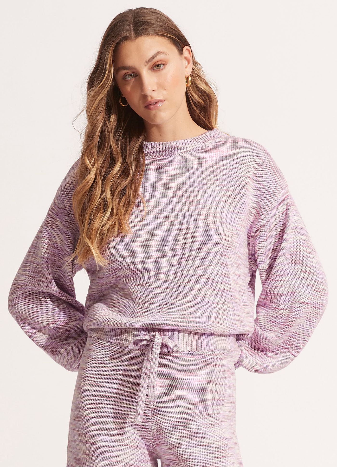 Marl Knit Jumper - Lilac - Lilac view 2