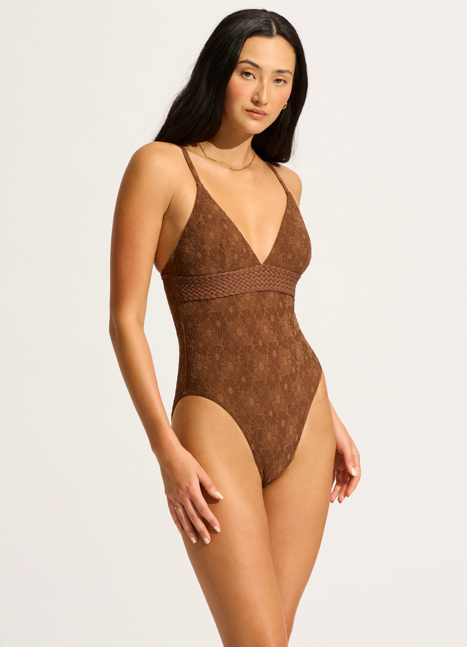 Marloe V Neck One Piece - Tiramisu - Tiramisu view 2