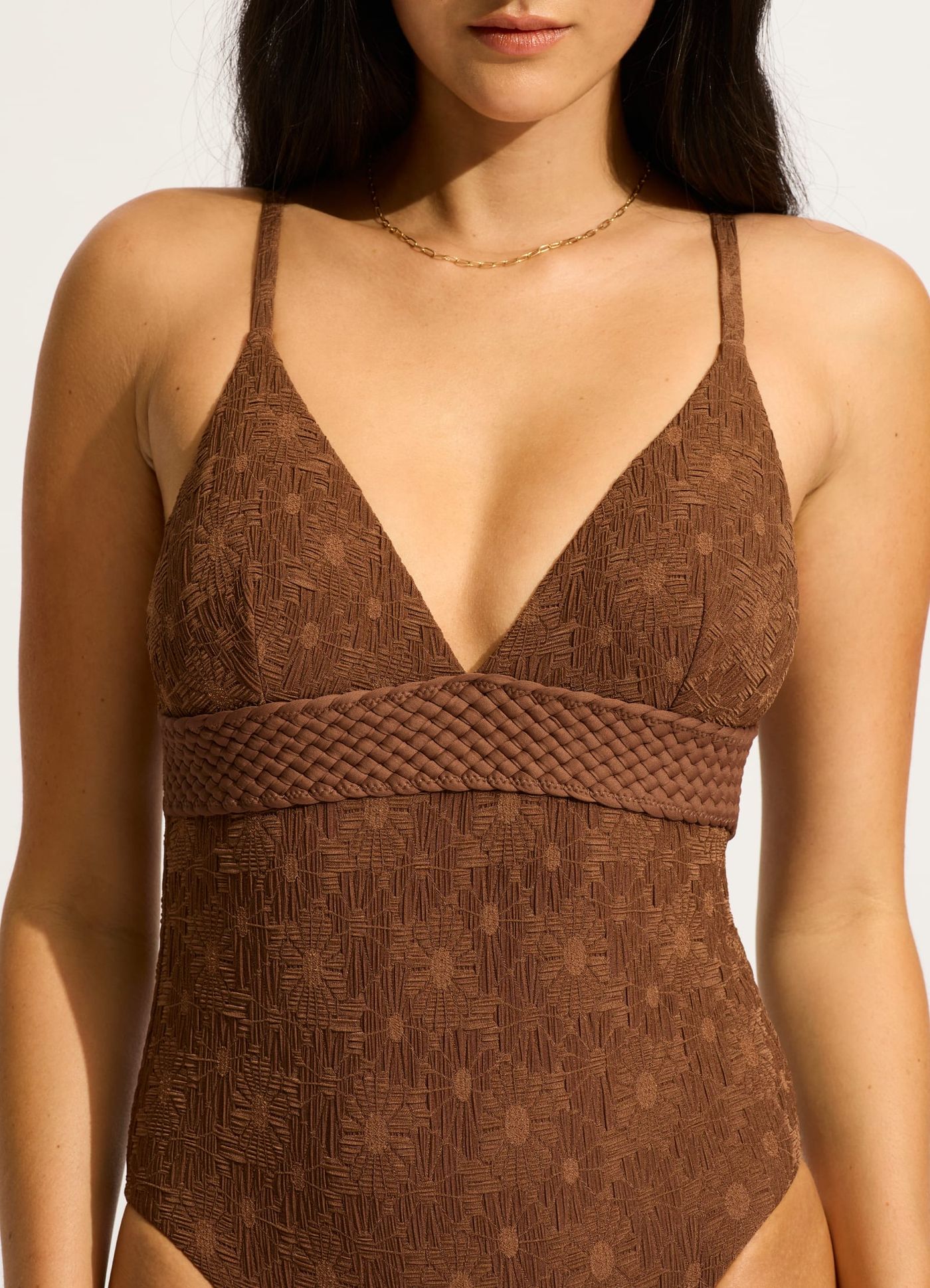 Marloe V Neck One Piece - Tiramisu - Tiramisu view 4