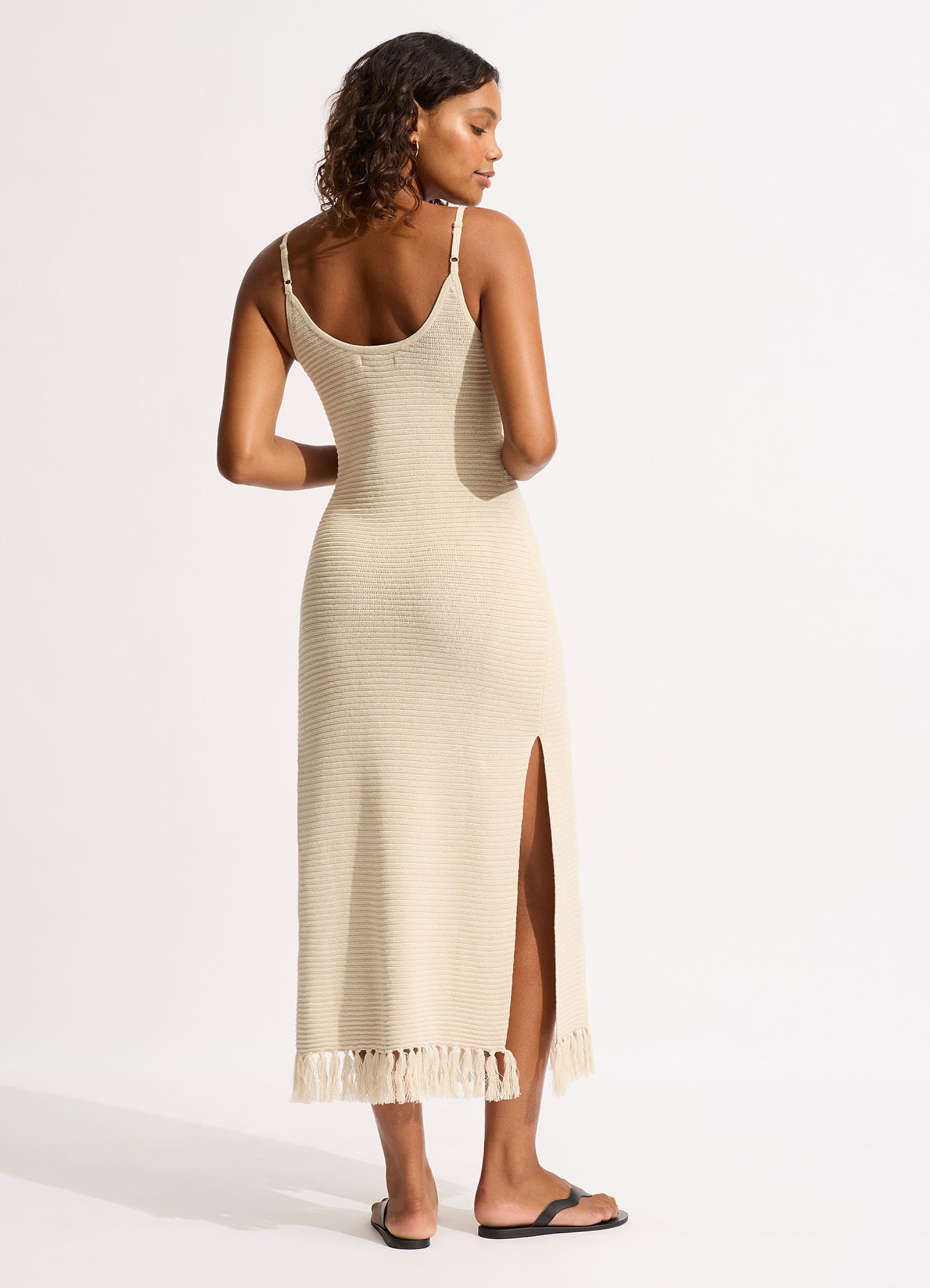Maxi Knit Cover Up - Natural - Natural view 3