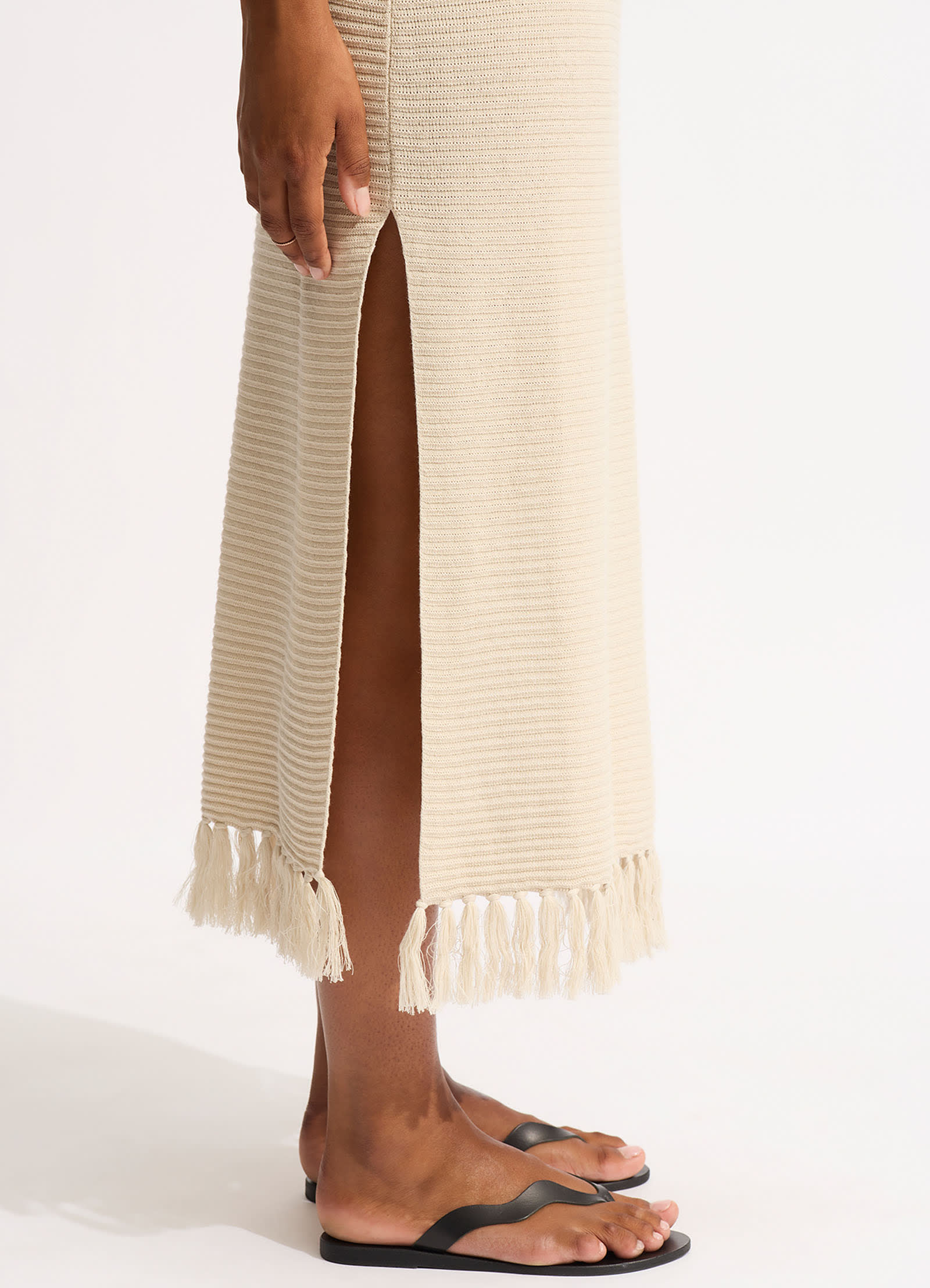 Maxi Knit Cover Up - Natural - Natural view 4
