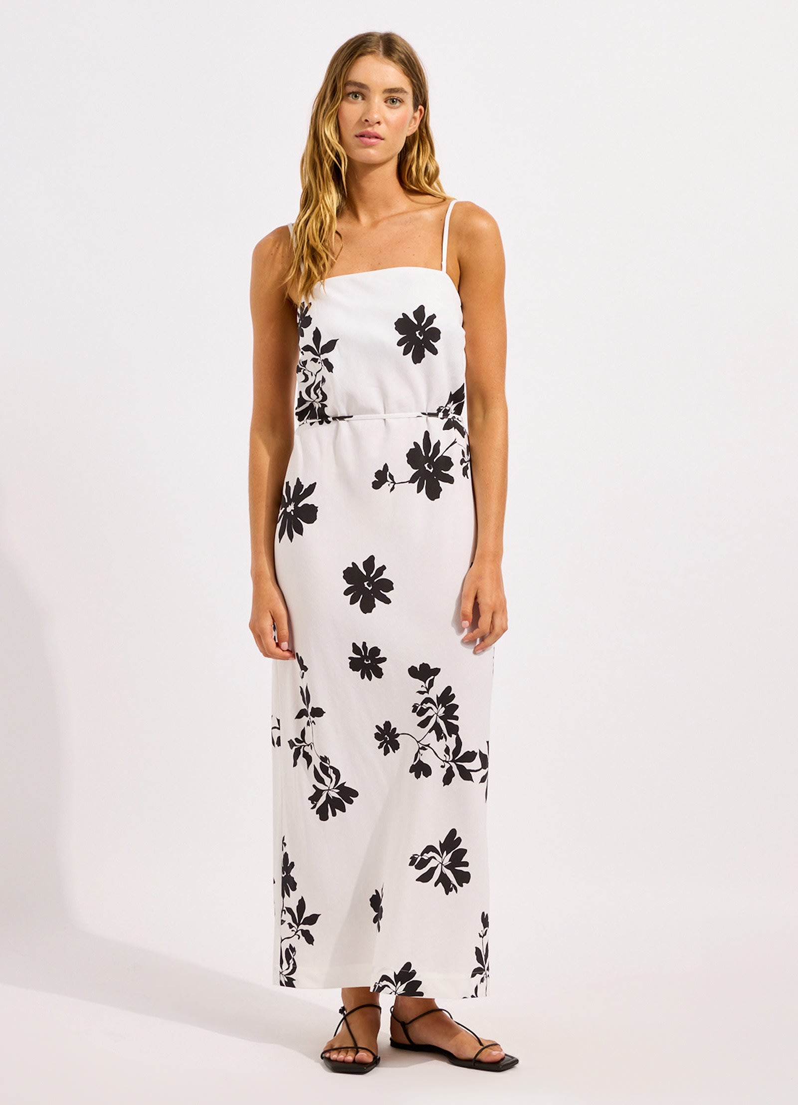 Mayflower Bias Cut Column Maxi Dress - White