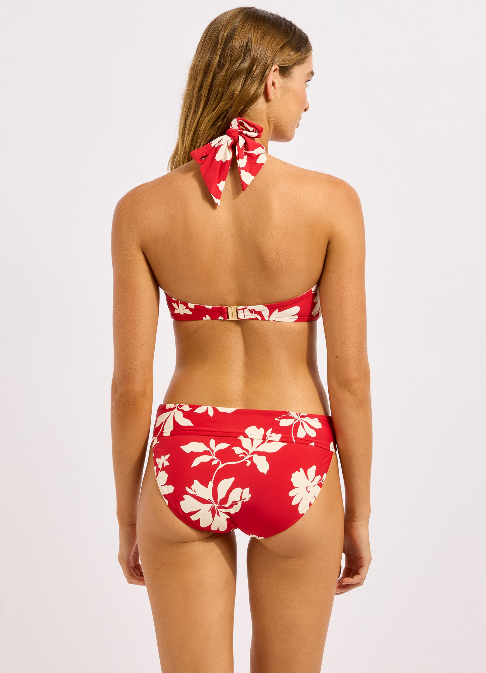 Mayflower Halter Bandeau Bikini Top - Cosmo Red view 4
