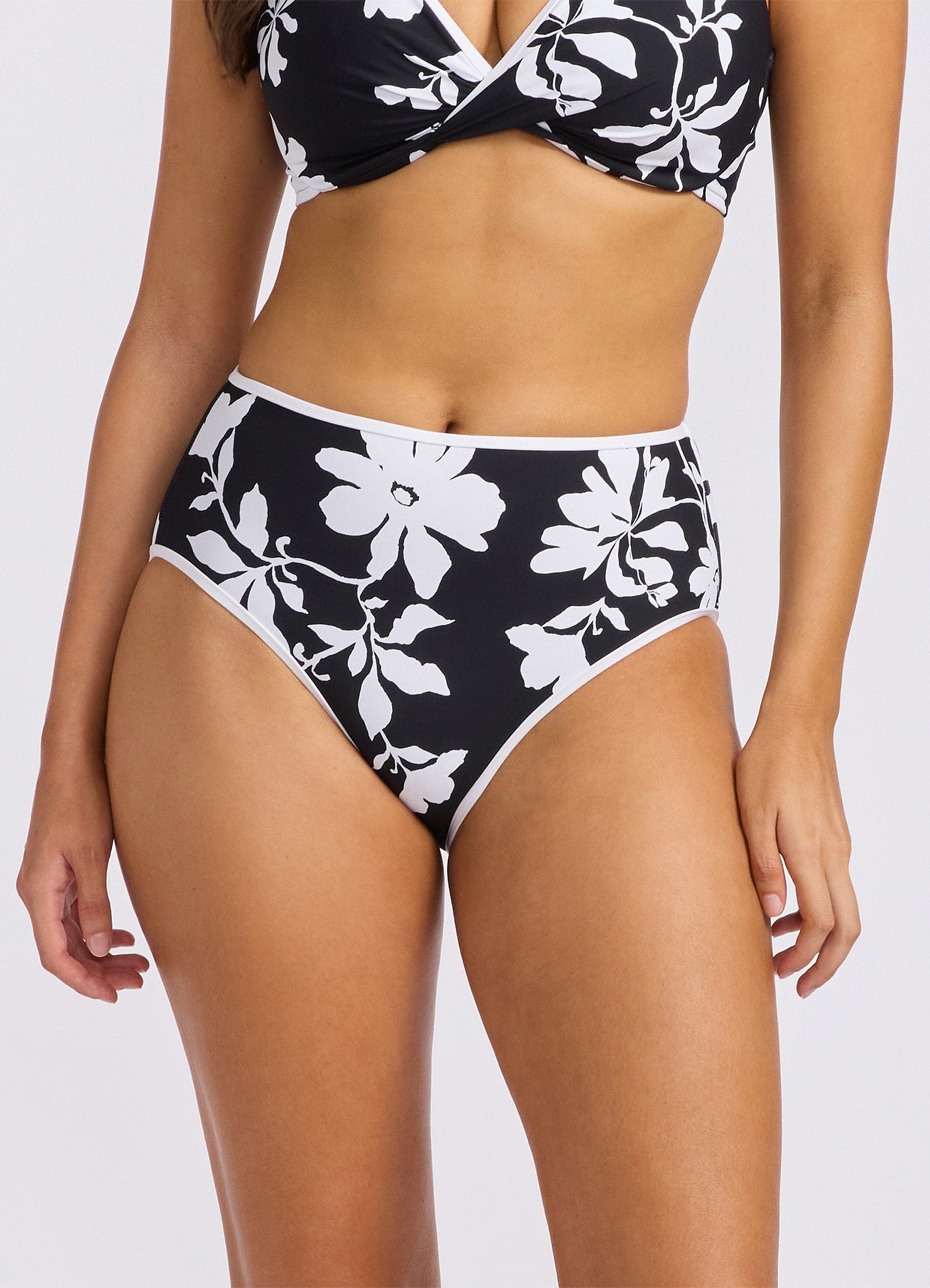 Mayflower High Waisted Bikini Bottom - Black view 2
