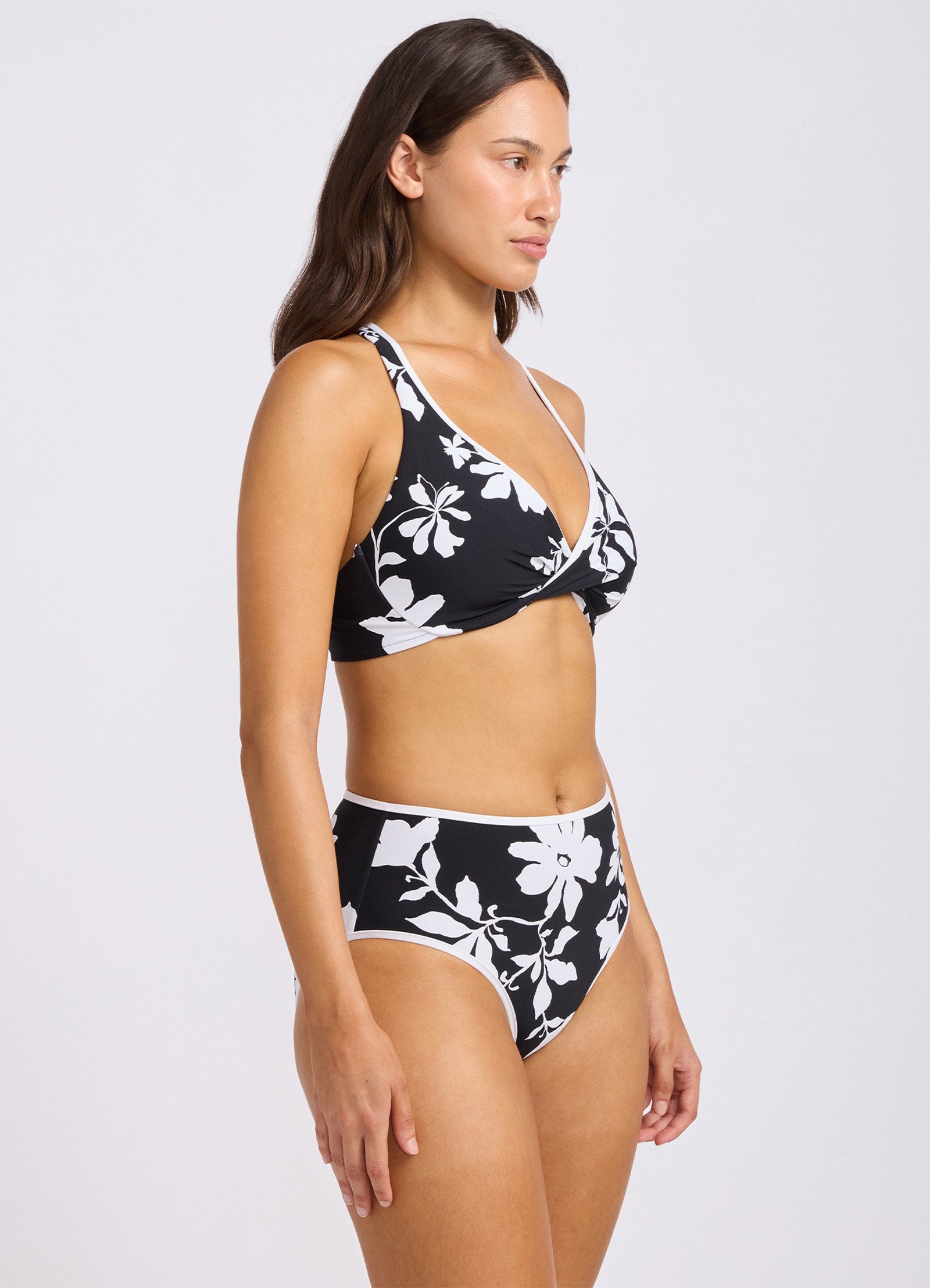 Mayflower High Waisted Bikini Bottom - Black view 3