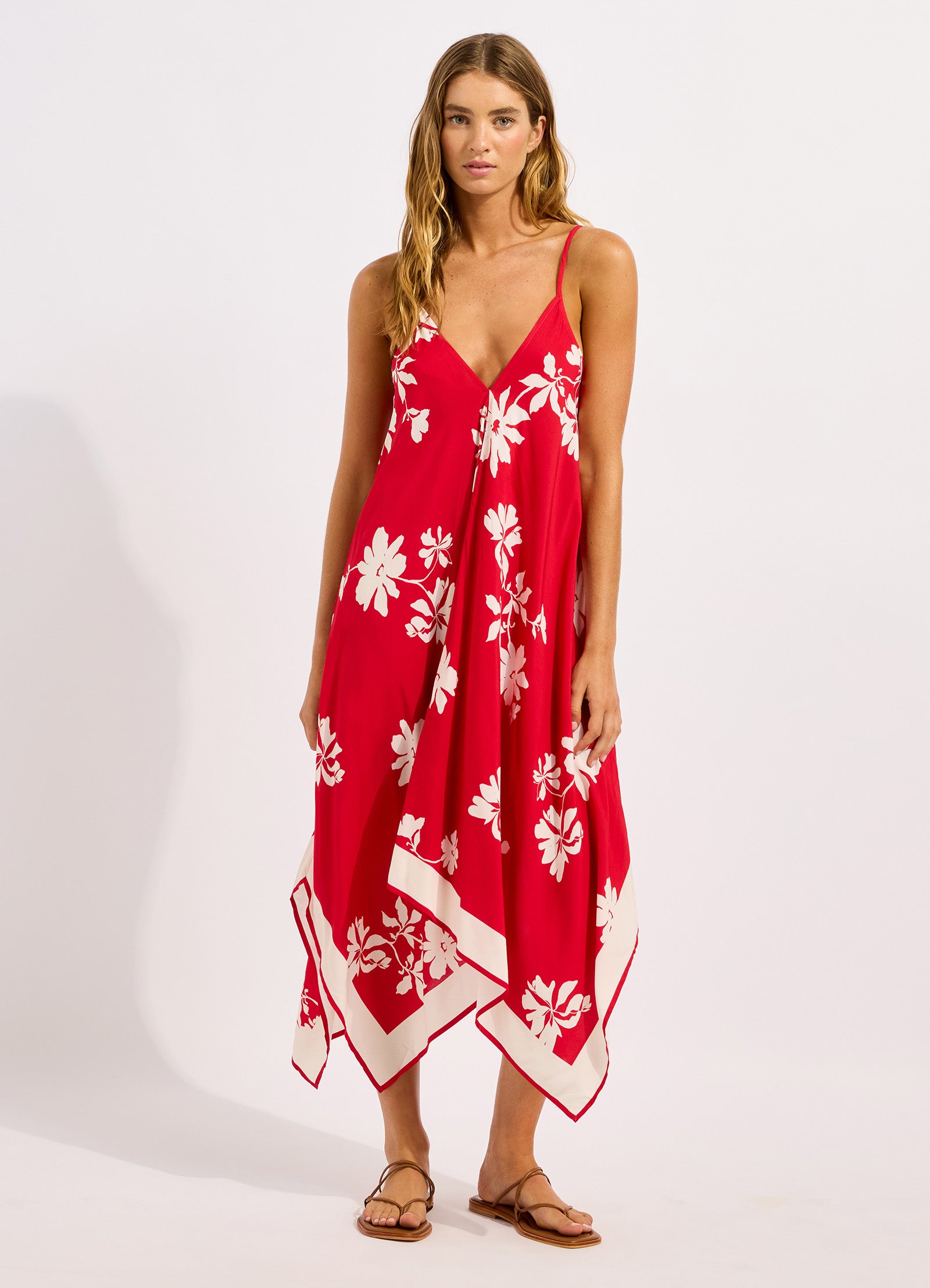 Mayflower Scarf Dress - Cosmo Red