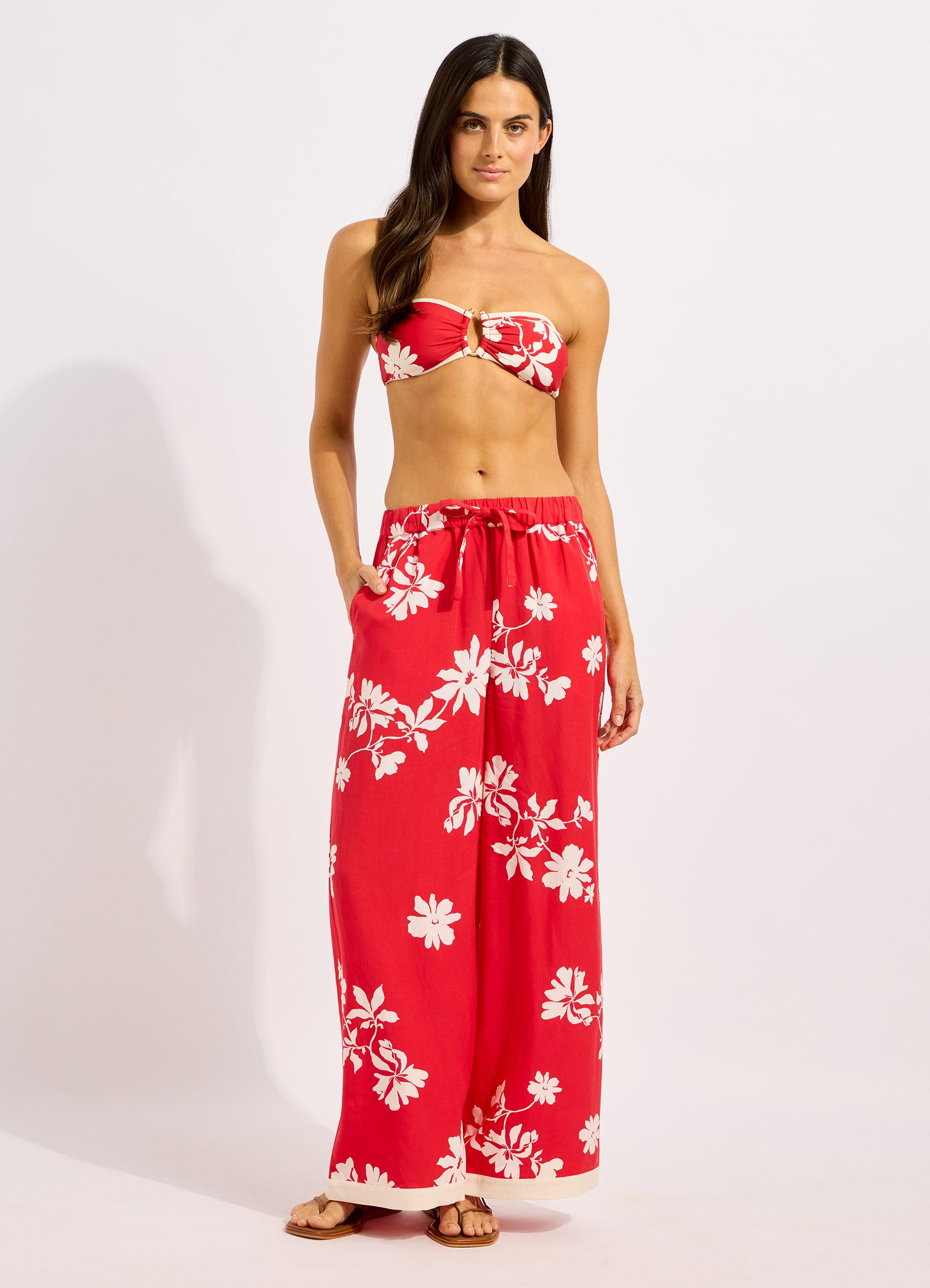 Mayflower Wide Leg Pant - Cosmo Red