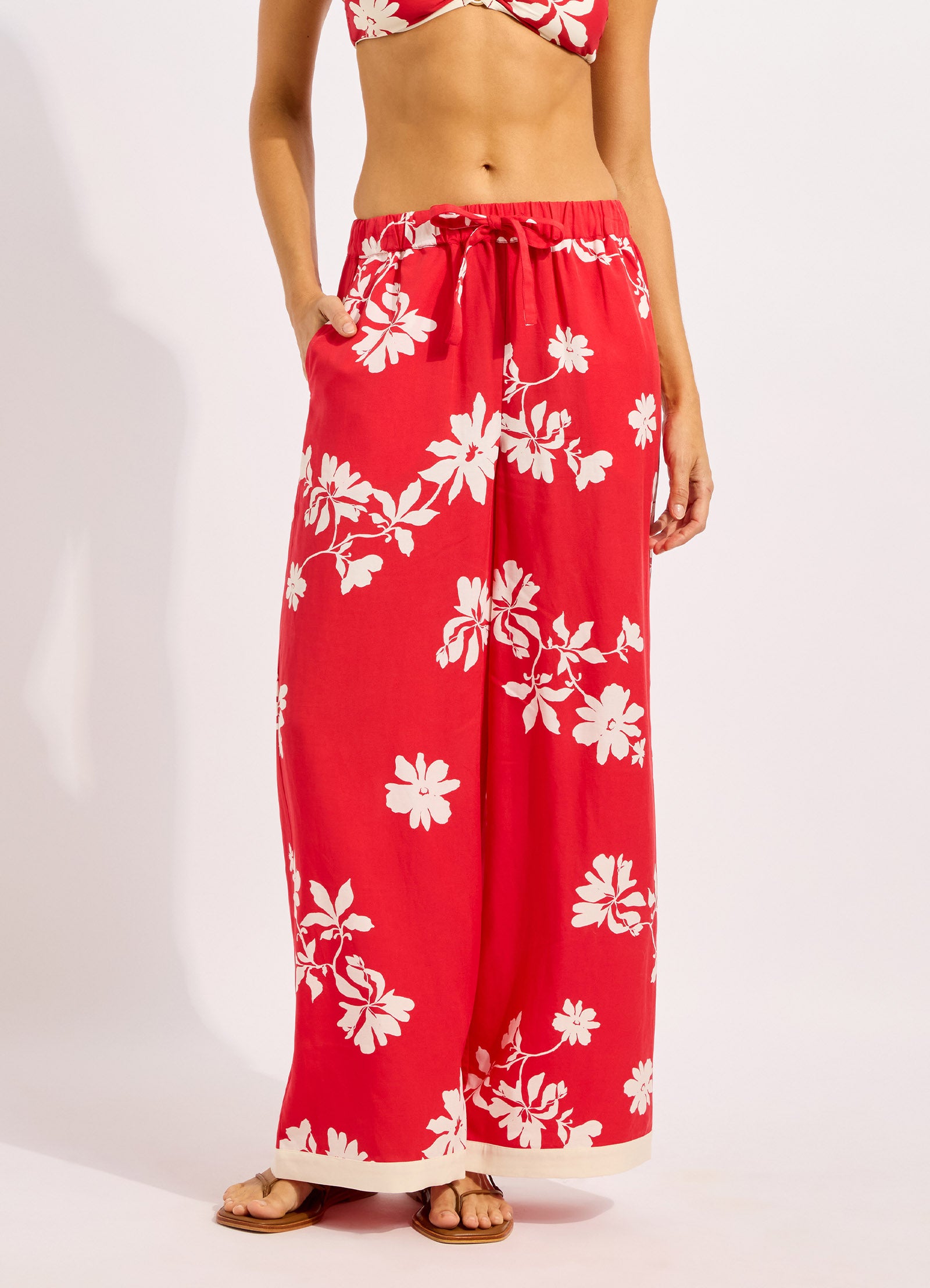 Mayflower Wide Leg Pant - Cosmo Red view 2