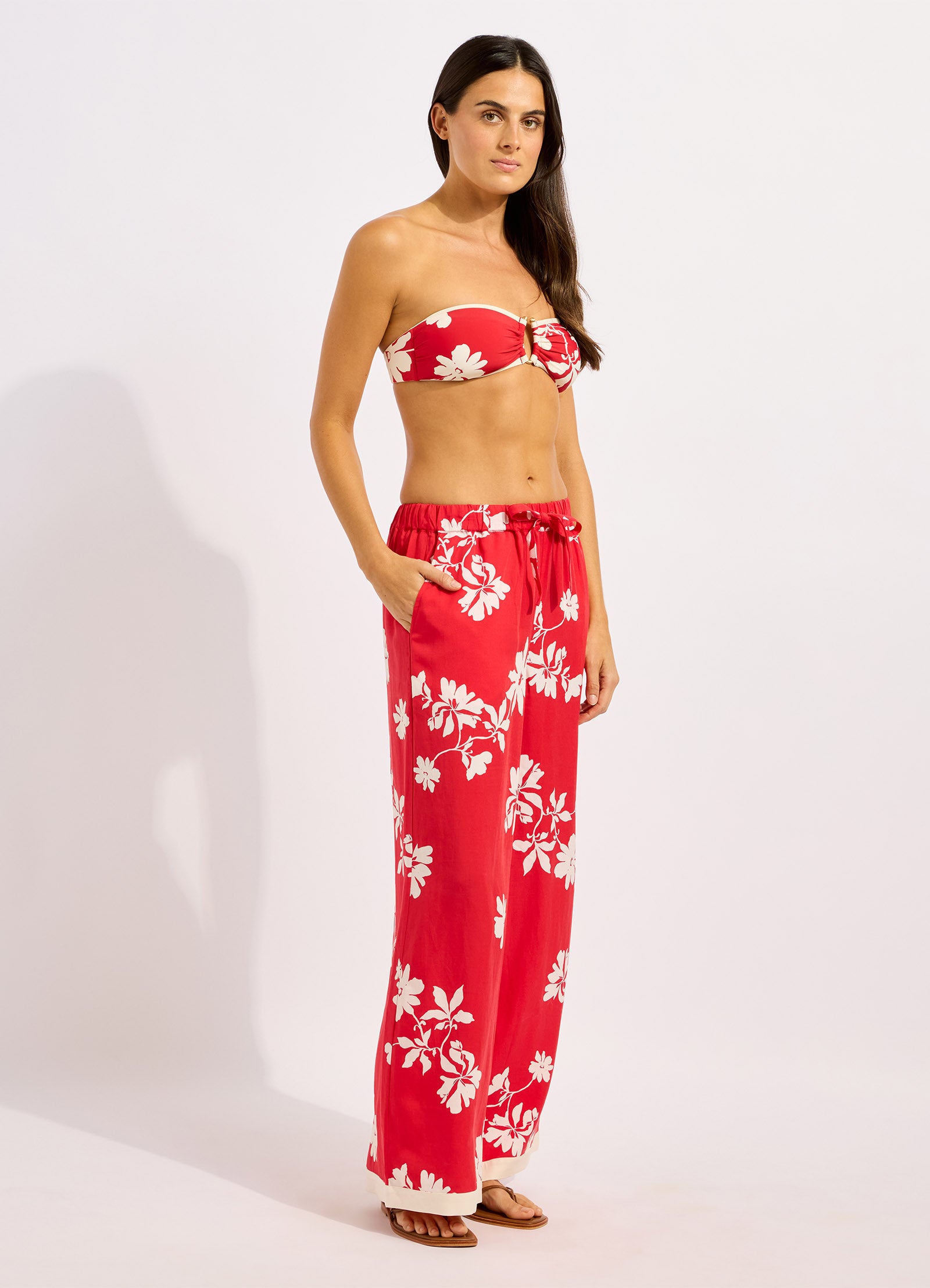 Mayflower Wide Leg Pant - Cosmo Red view 3