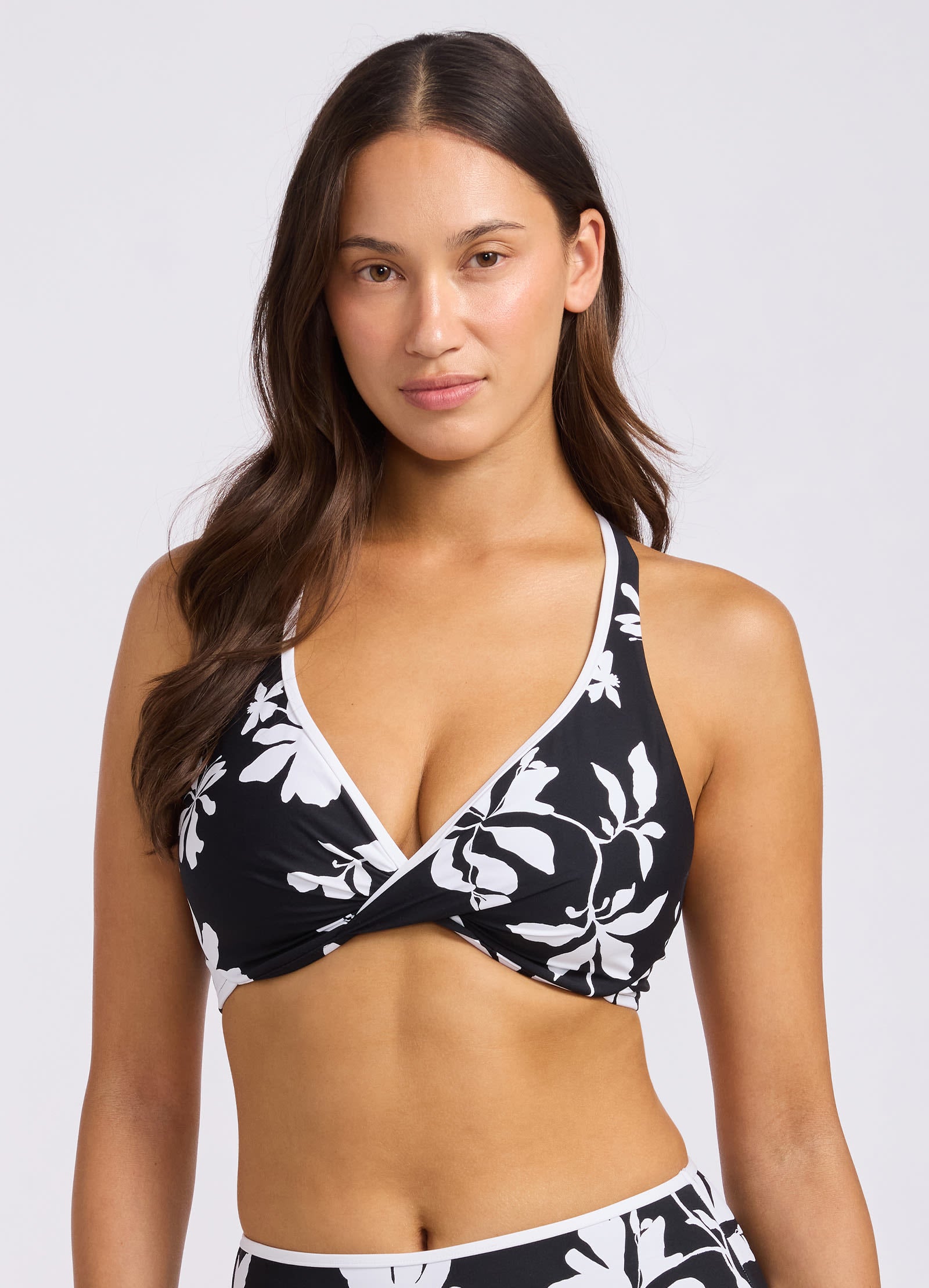 Mayflower Wrap Front F Cup Bikini Top - Black view 2