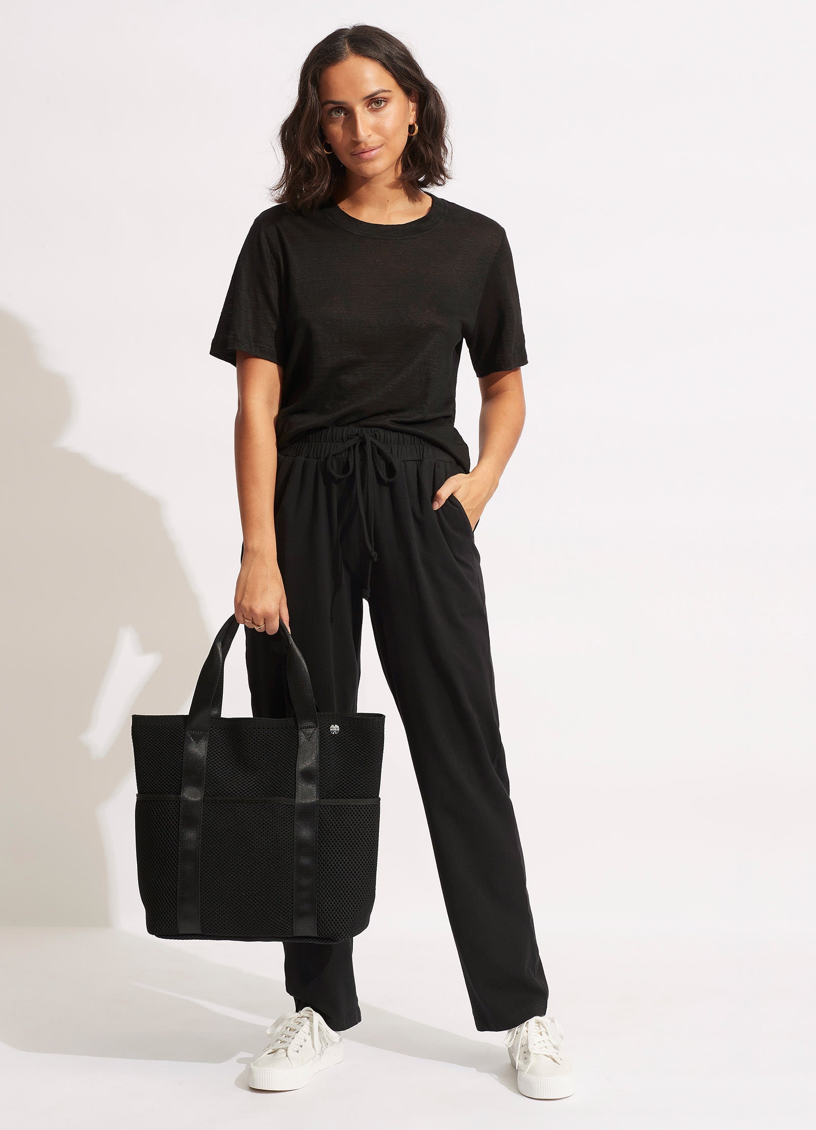 Mesh Carry All Tote - Black - Black view 2