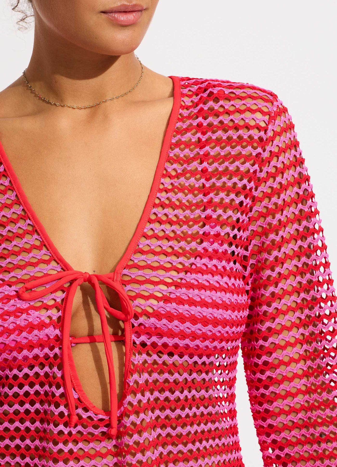 Mesh Effect Cover Up - Chilli Red - Chilli Red view 4