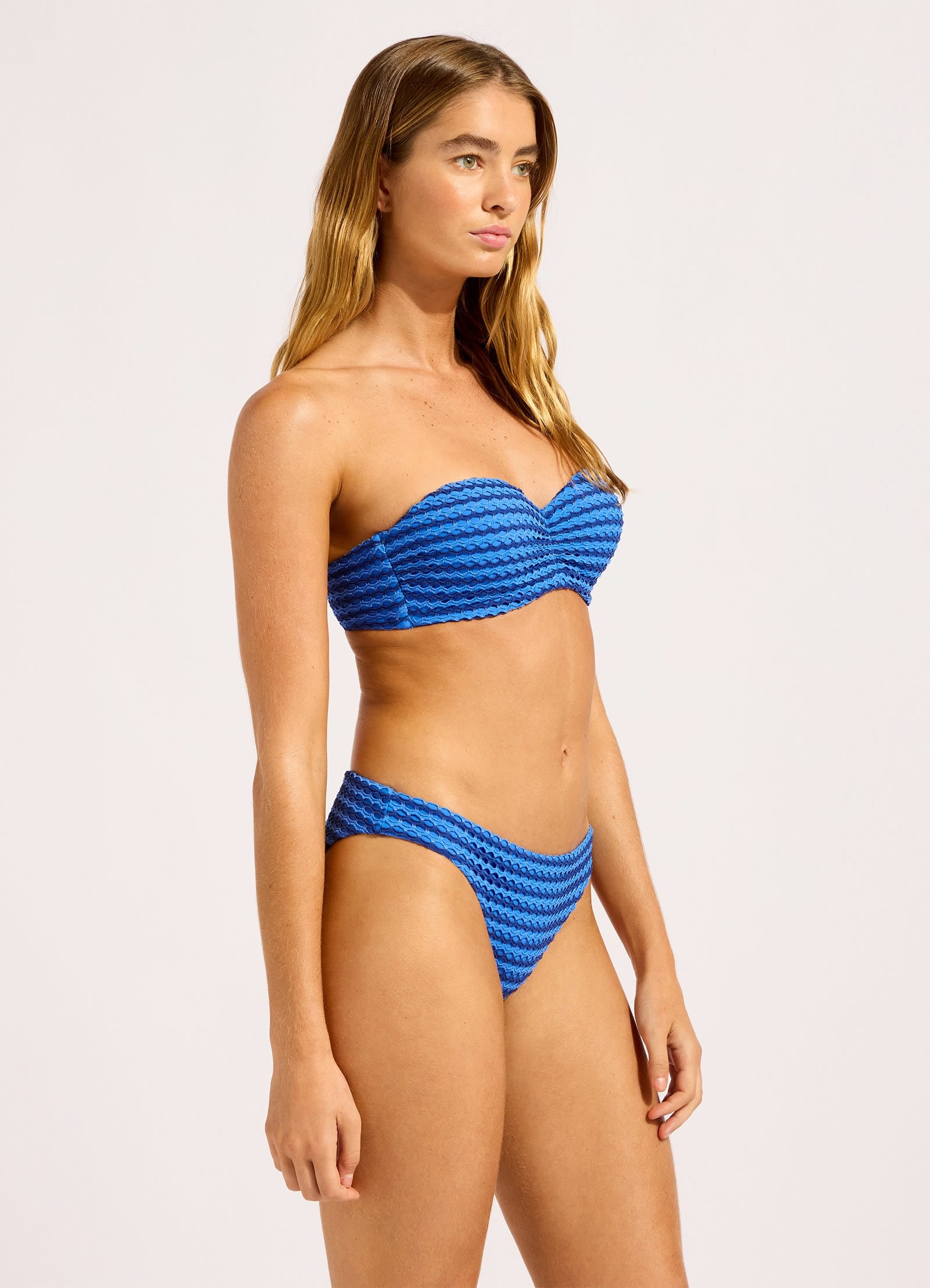 Mesh Effect Hipster Bikini Bottom - Sapphire view 3
