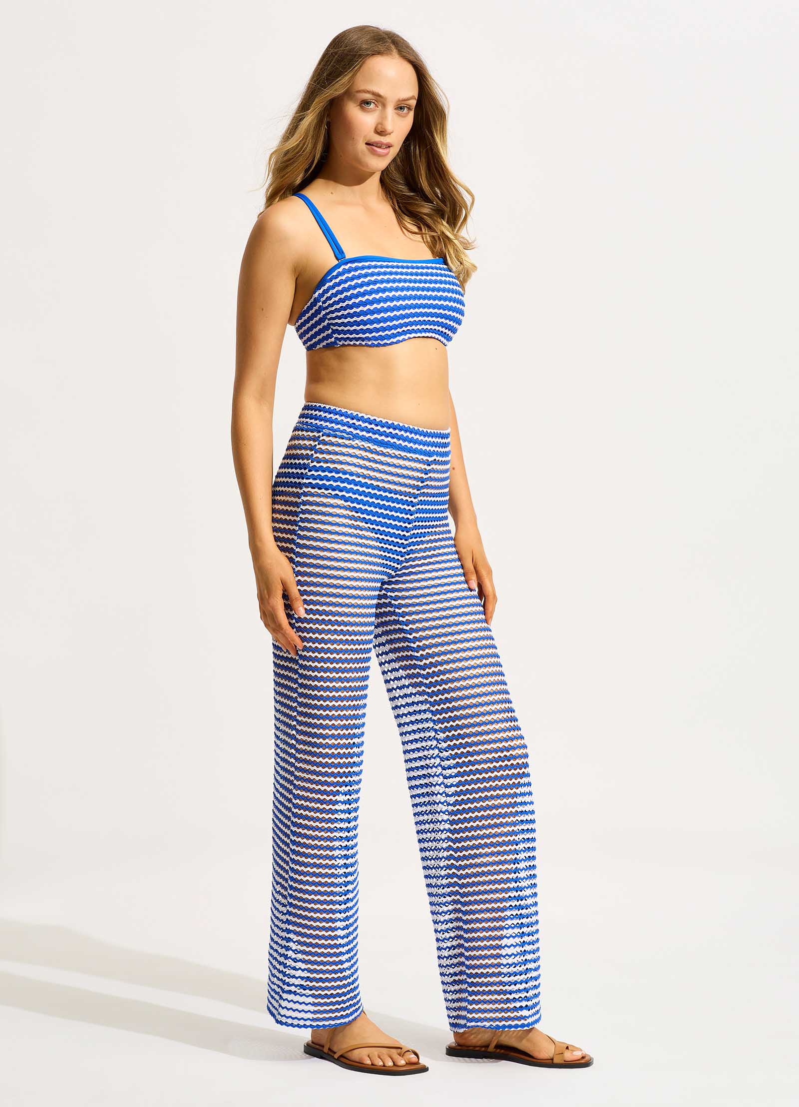 Mesh Effect Pant - Azure - Azure view 3
