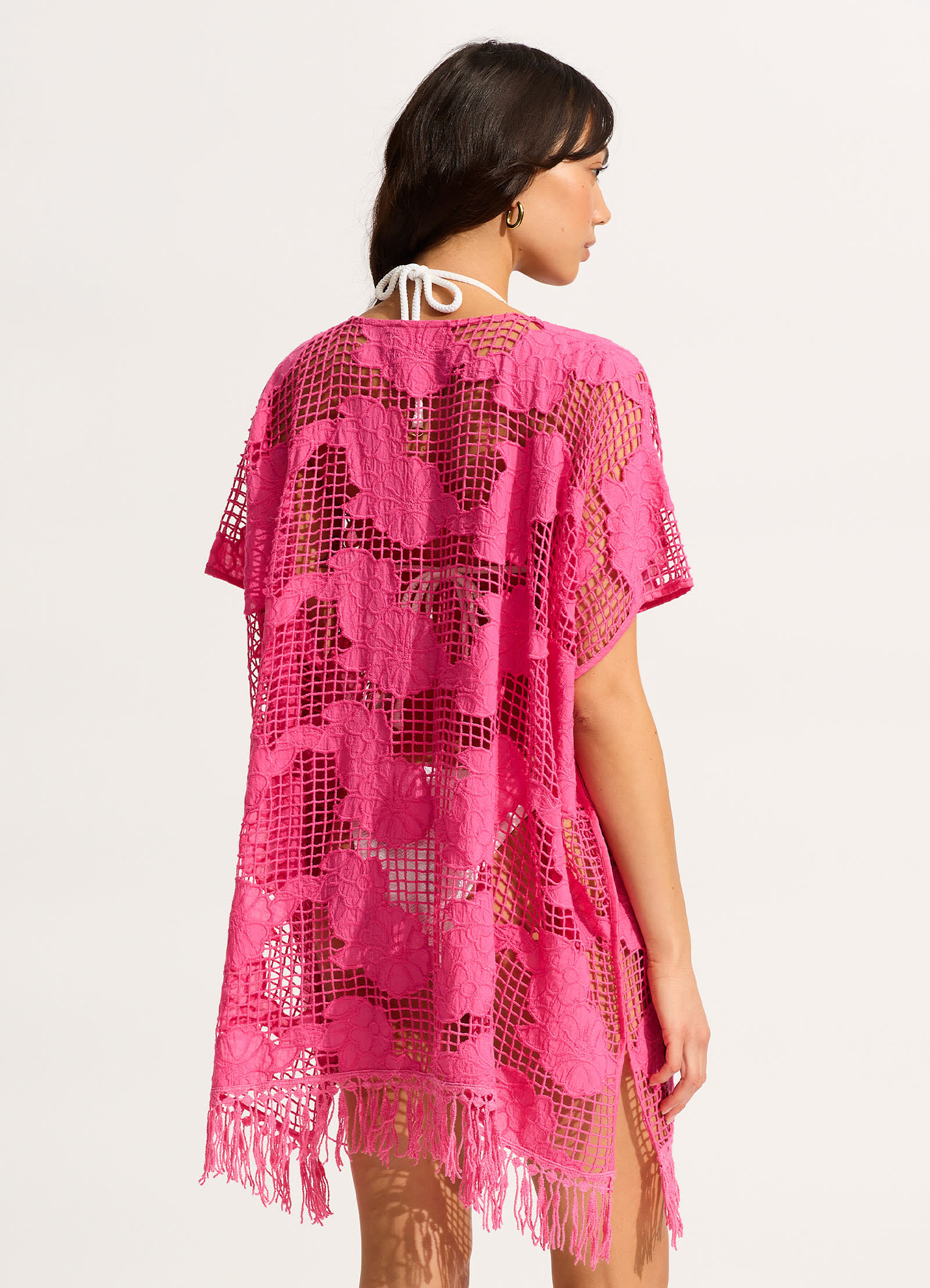 Mesh Kaftan - Fuchsia Rose - Fuchsia Rose view 4