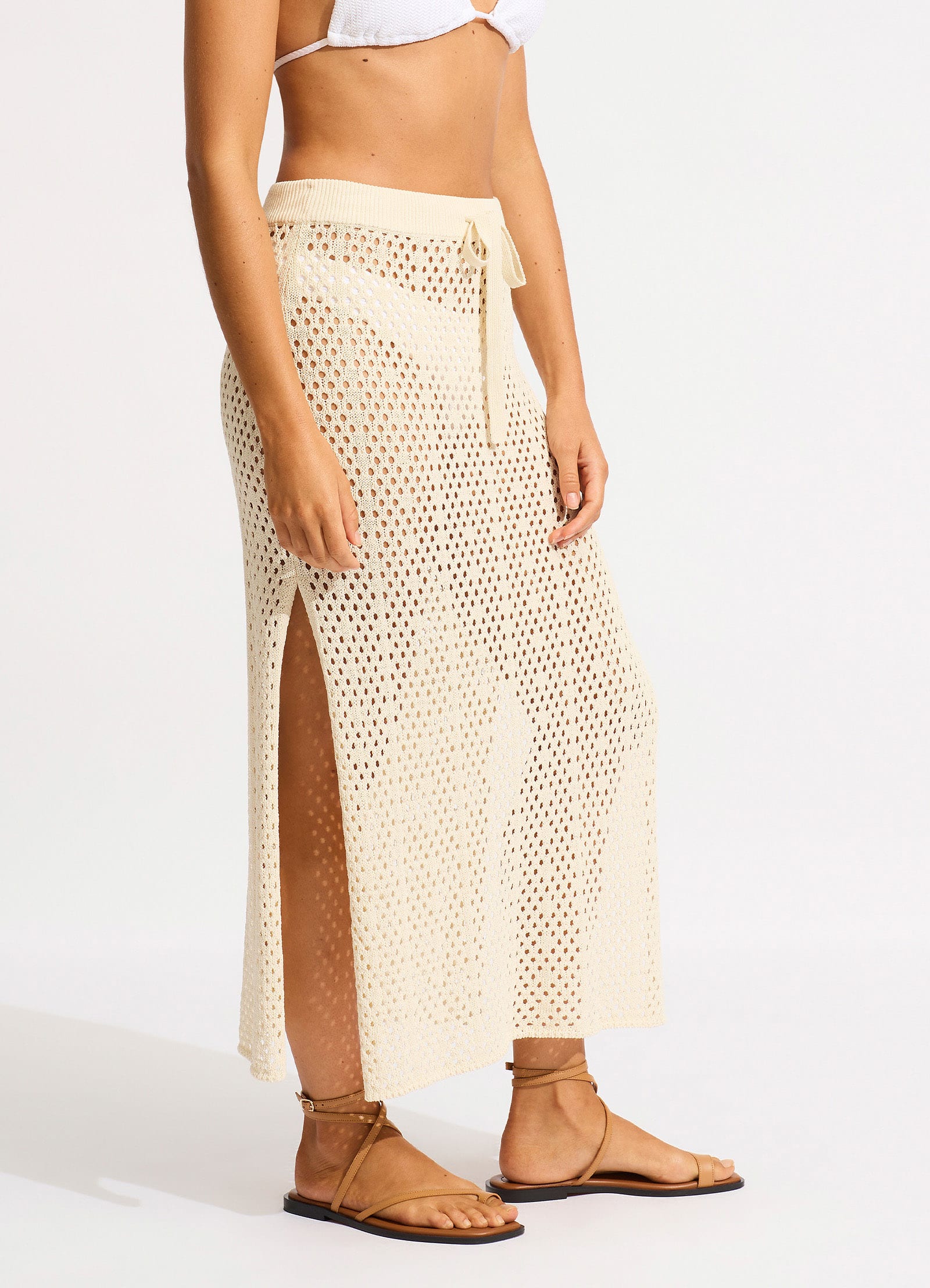 Midi Knit Skirt - Natural - Natural view 2