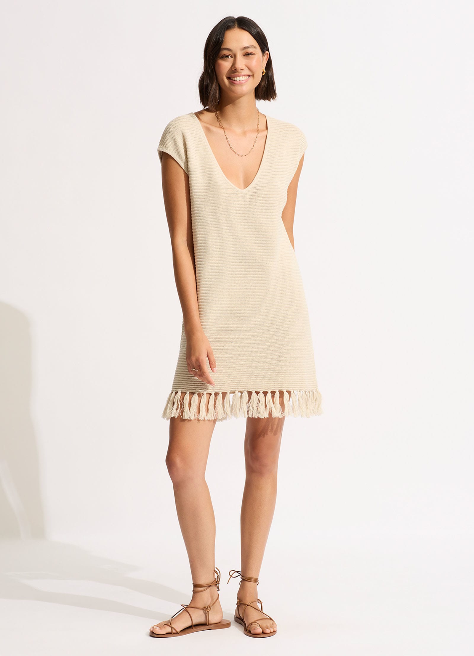 Mini Knit Cover Up - Natural - Natural