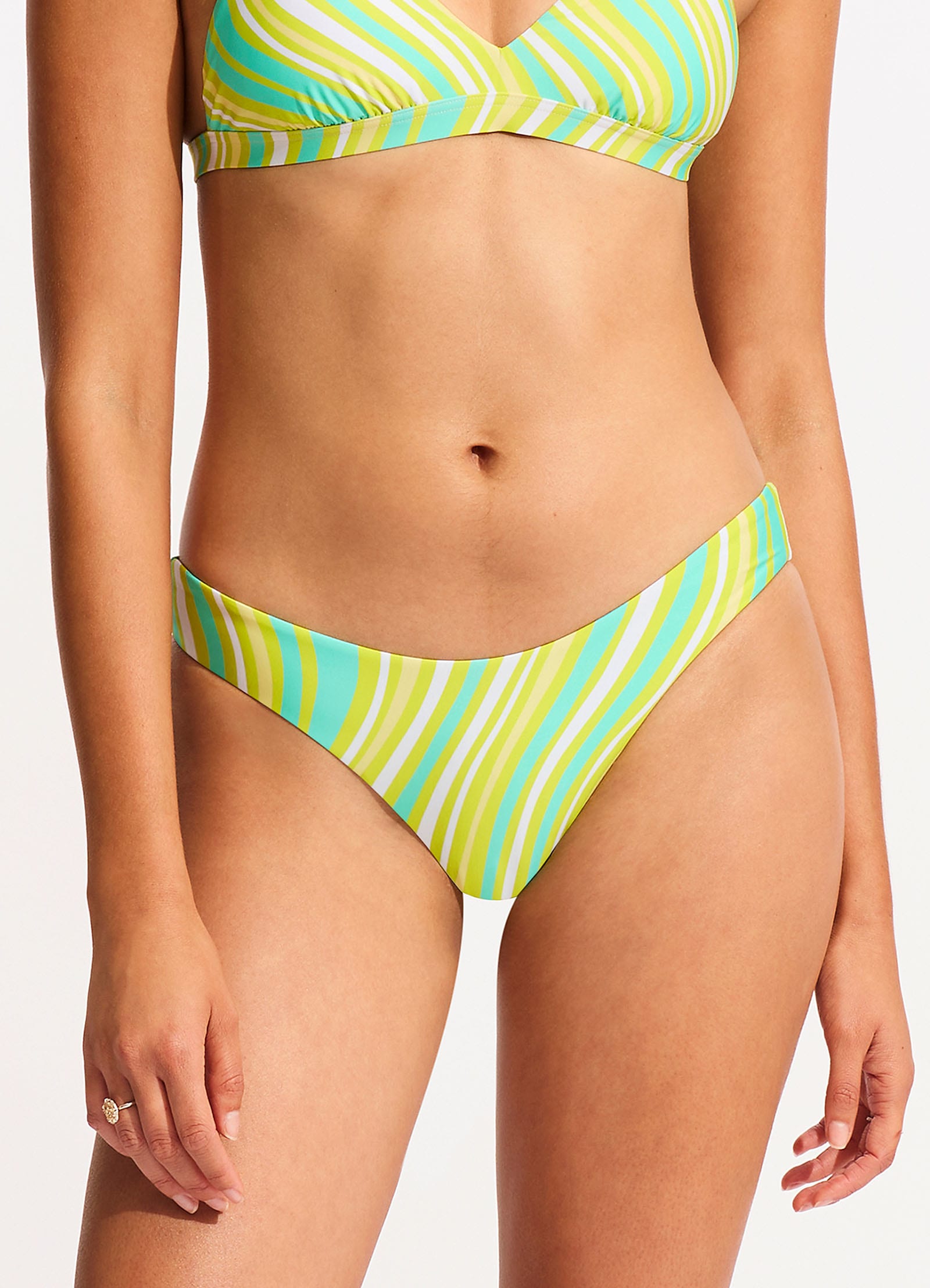 Mod Squad High Cut Rio Bikini Bottom - Lime Burst - Lime Burst view 2